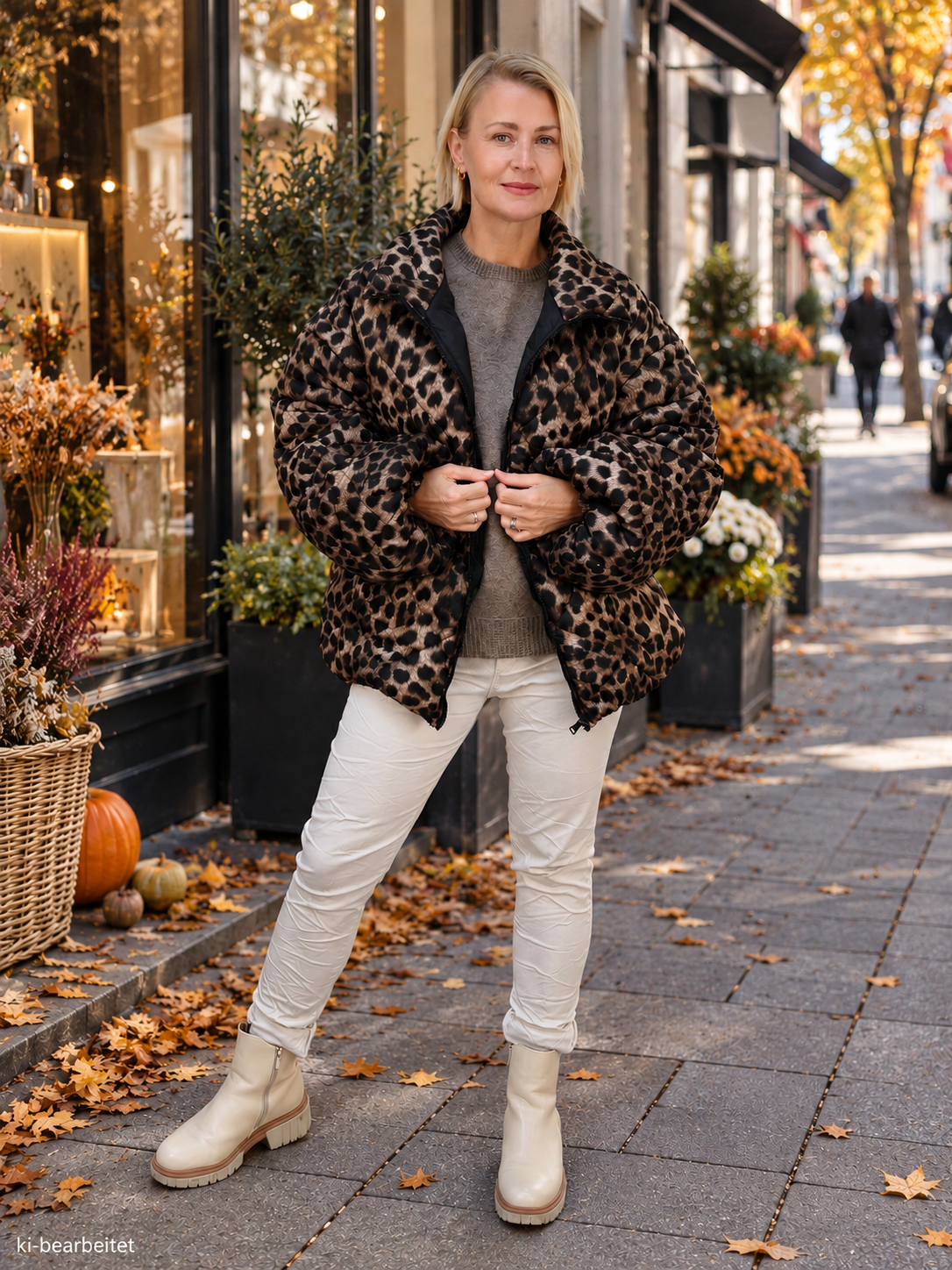 Jacke gesteppt im Leo Design Braun (44/46)