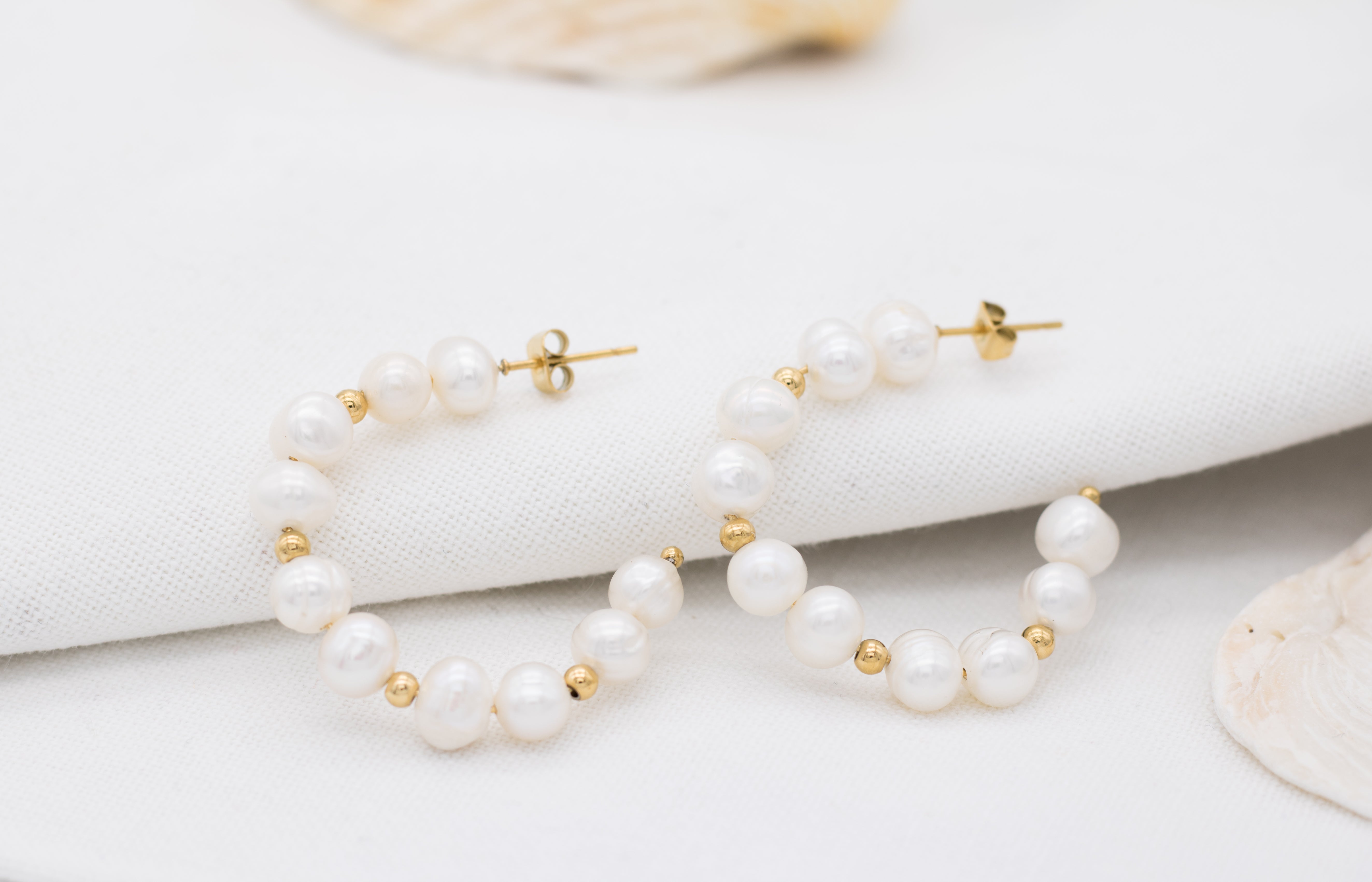 Creolen mit Keshi Perlen