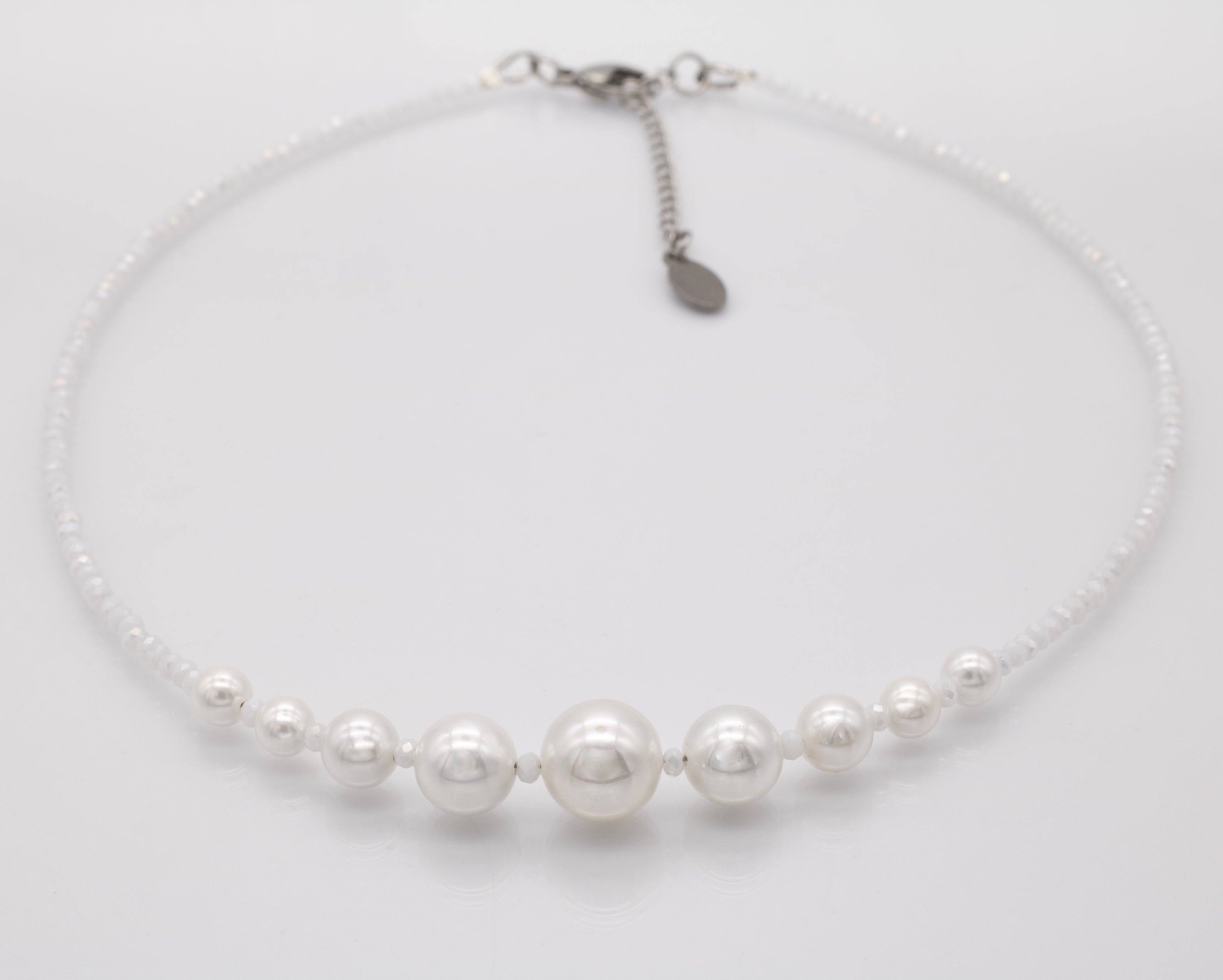 Perlenkette Hochzeit weiß