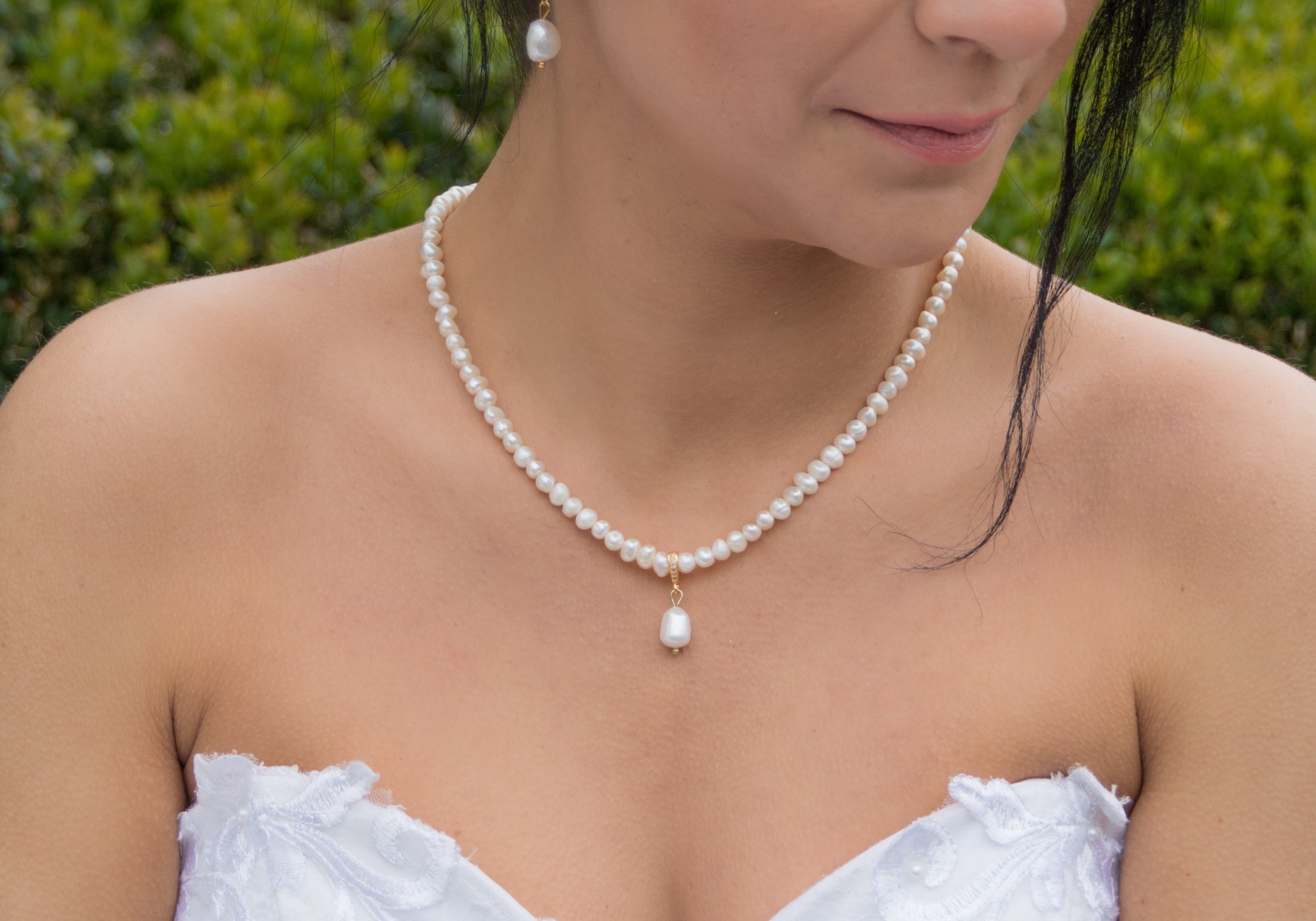 Perlenkette weiß