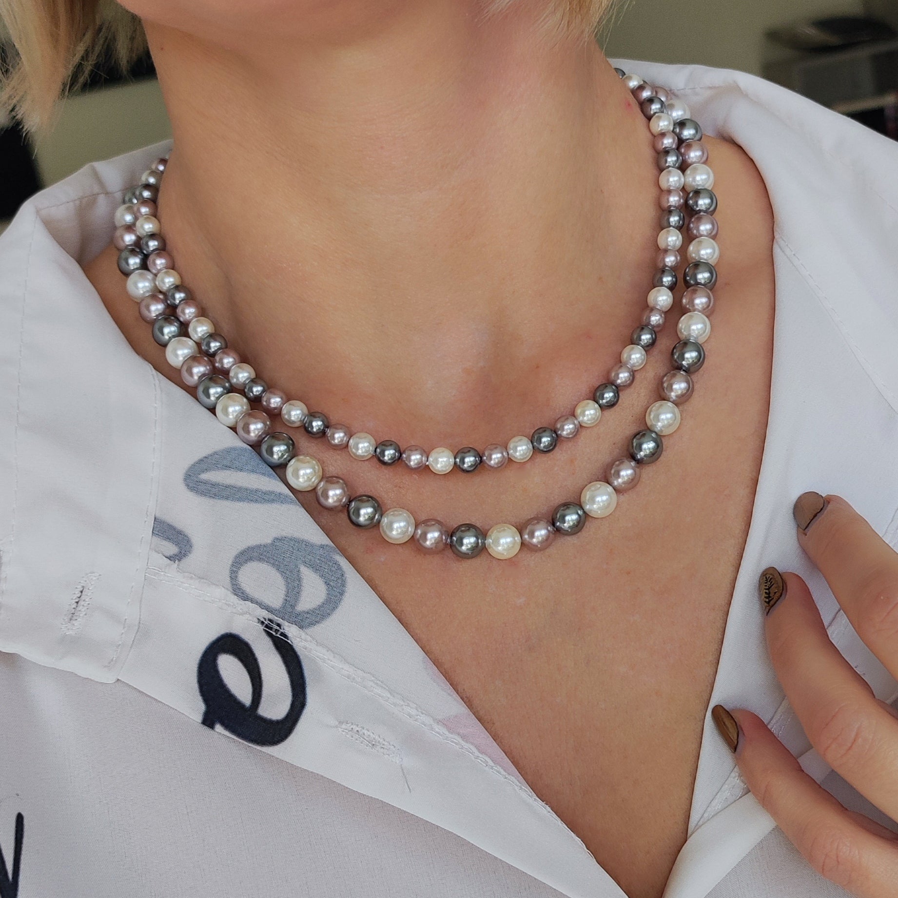 Perlenkette "Tricolor"