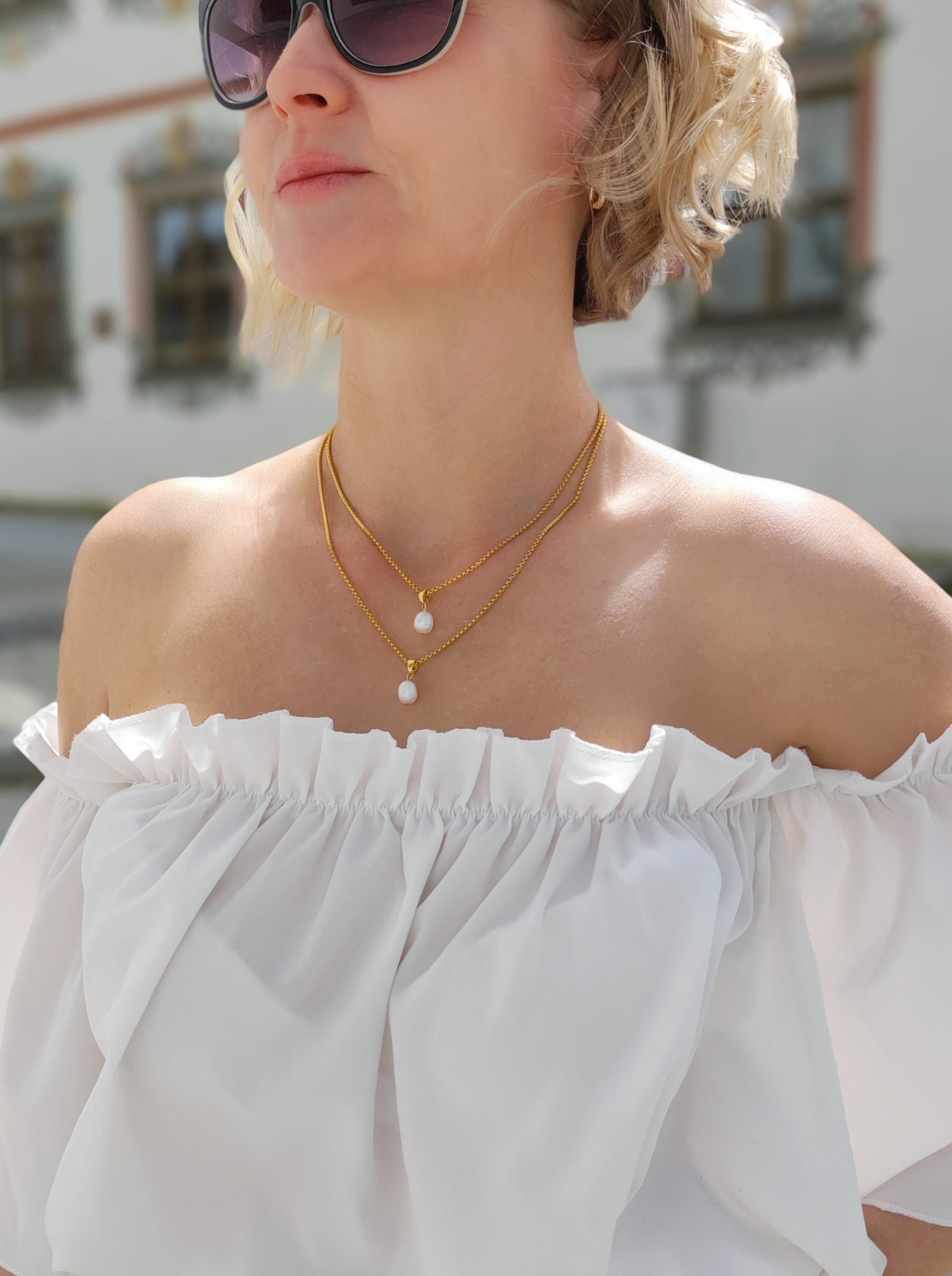 Halskette für Damen mit Perlen