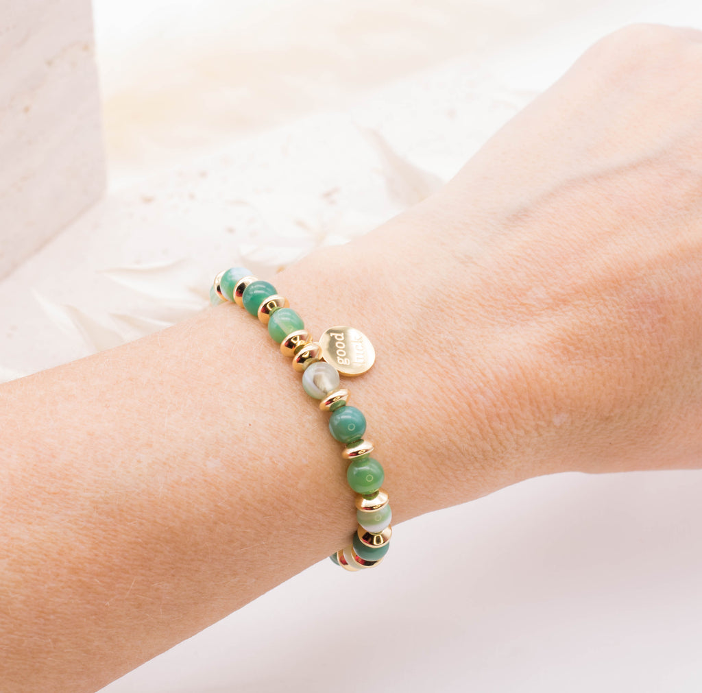 Edelstein Armband "Giulia" grüner Achat