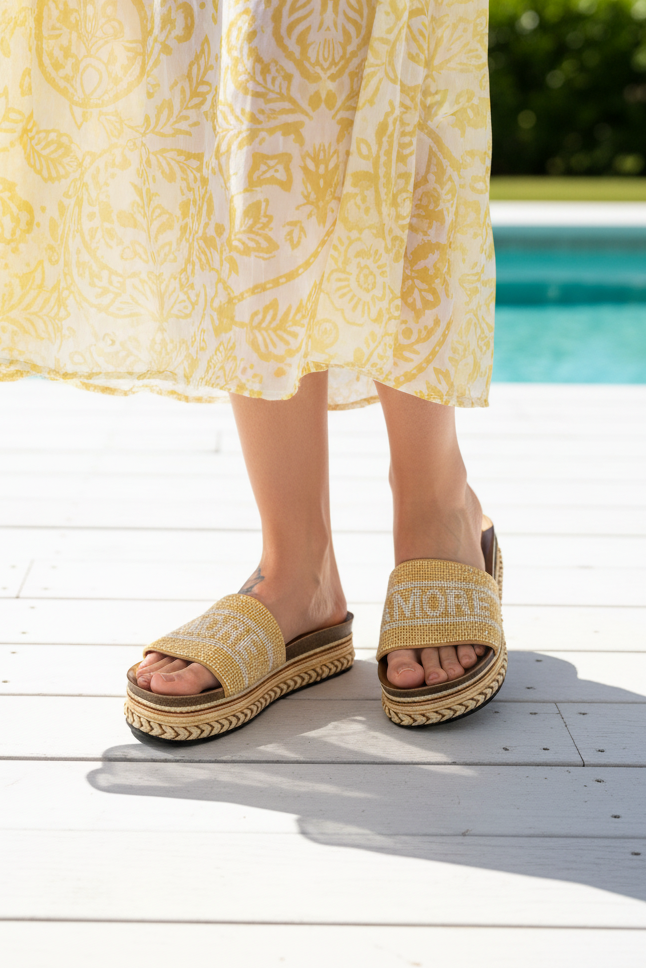 Pantoletten "Amore" in beige