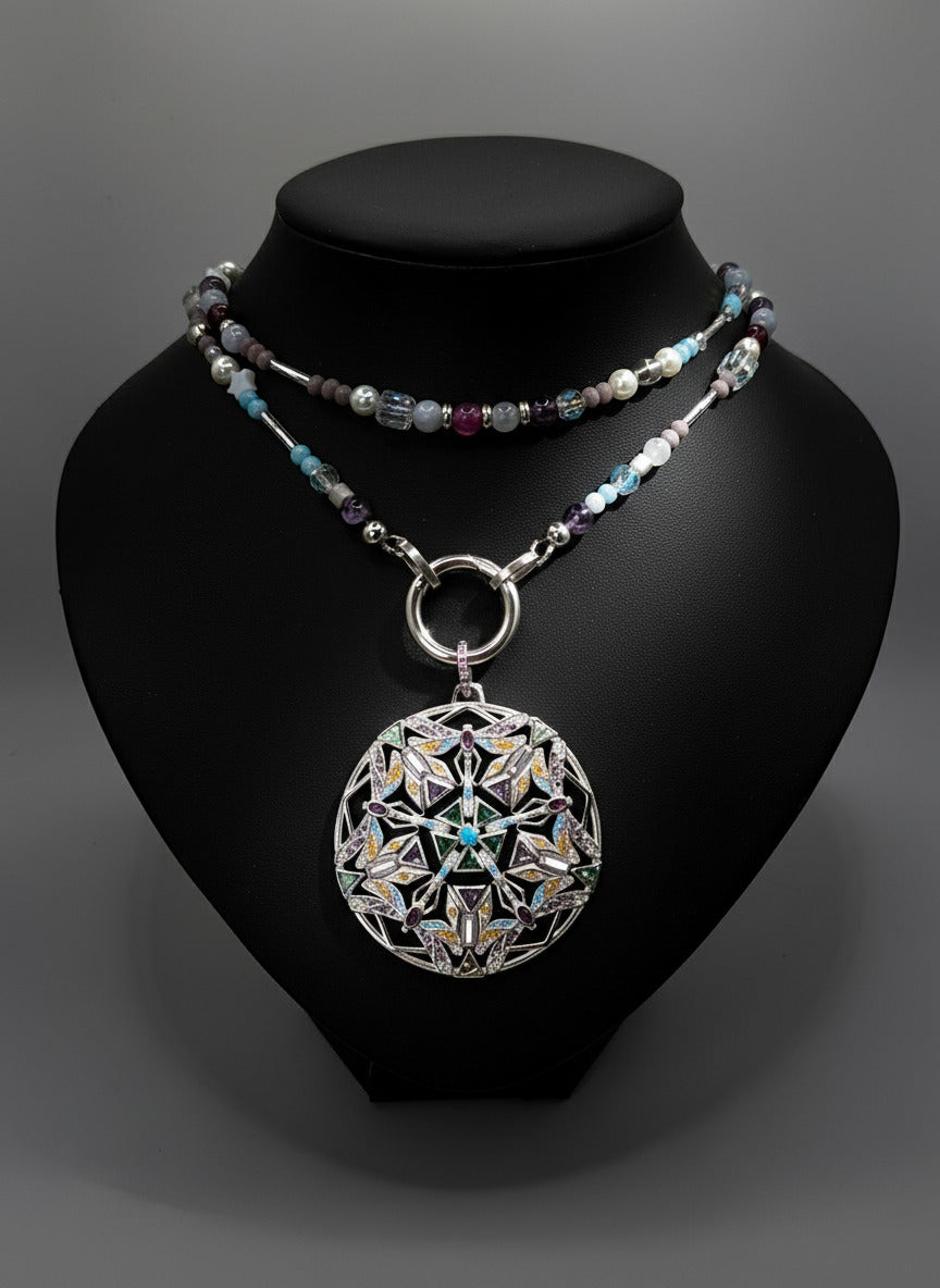 Lange Perlenkette "Libelle" ca. 90 cm