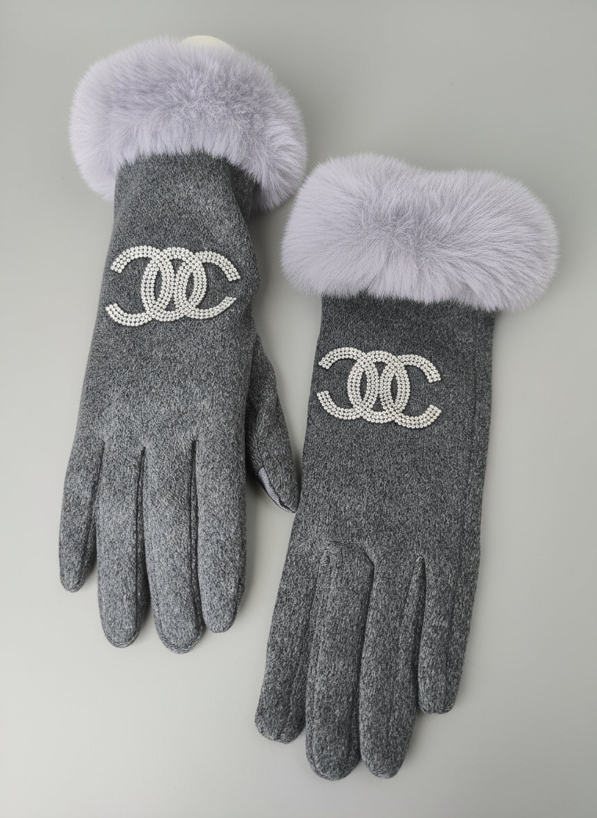 Warme Handschuhe grau in 2 Varianten