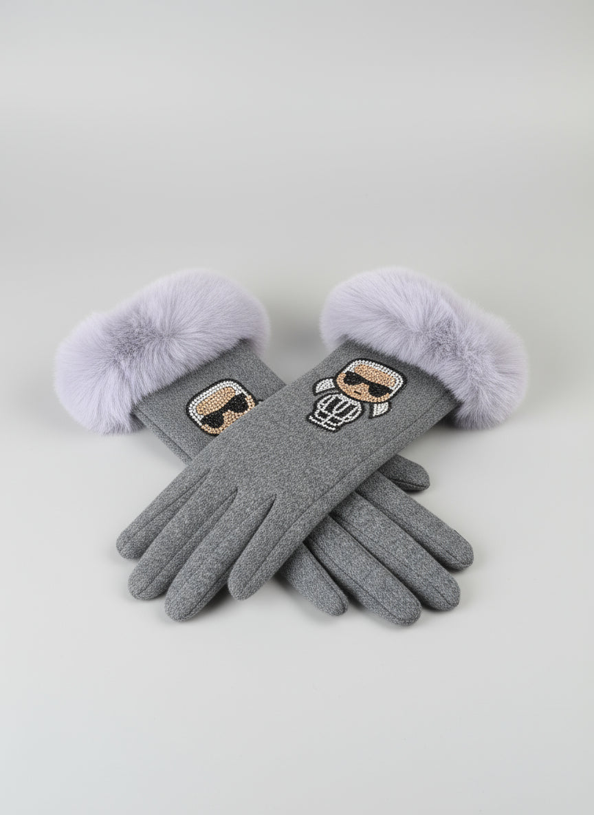 Warme Handschuhe grau in 2 Varianten