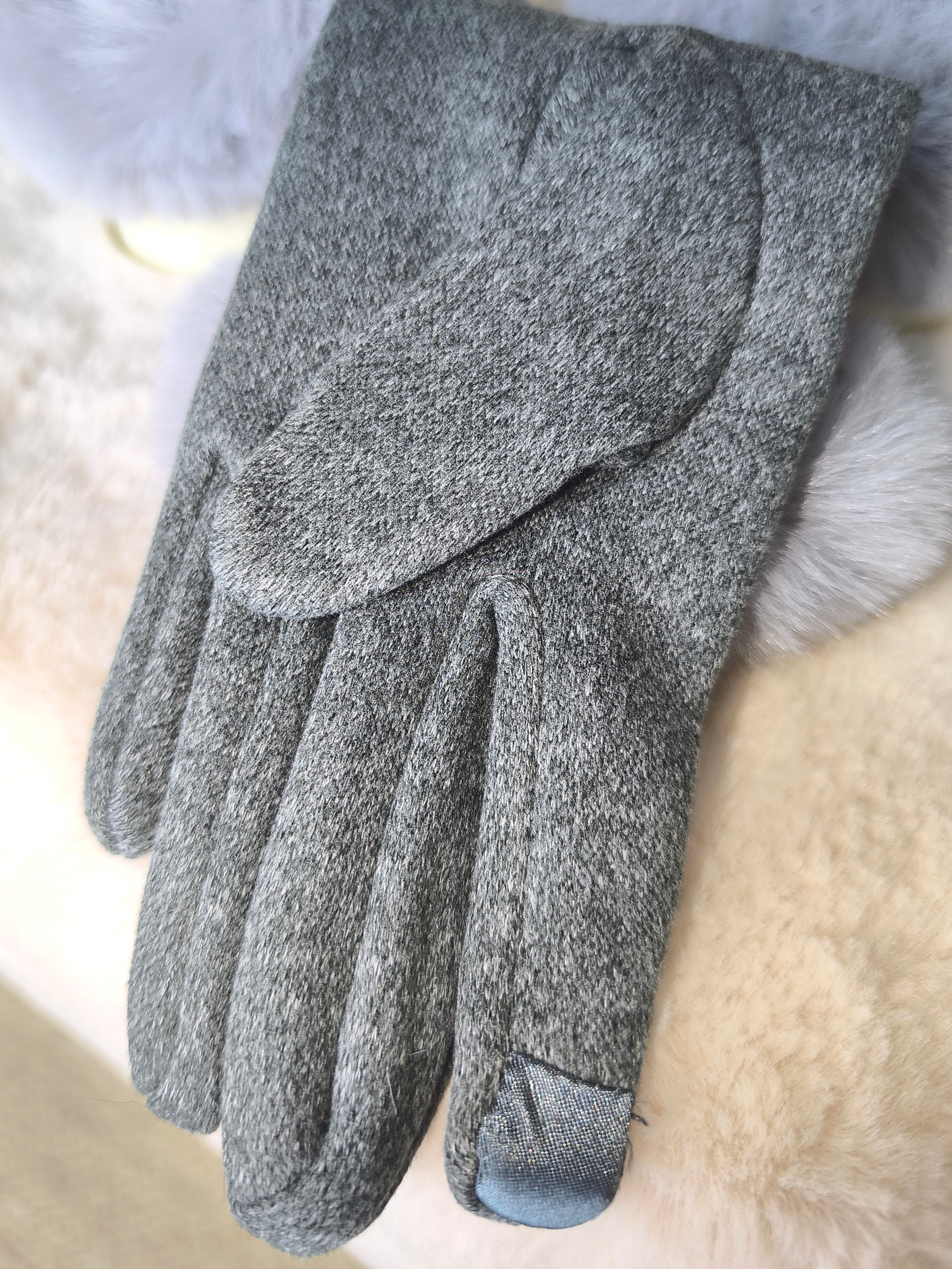 Warme Handschuhe grau in 2 Varianten