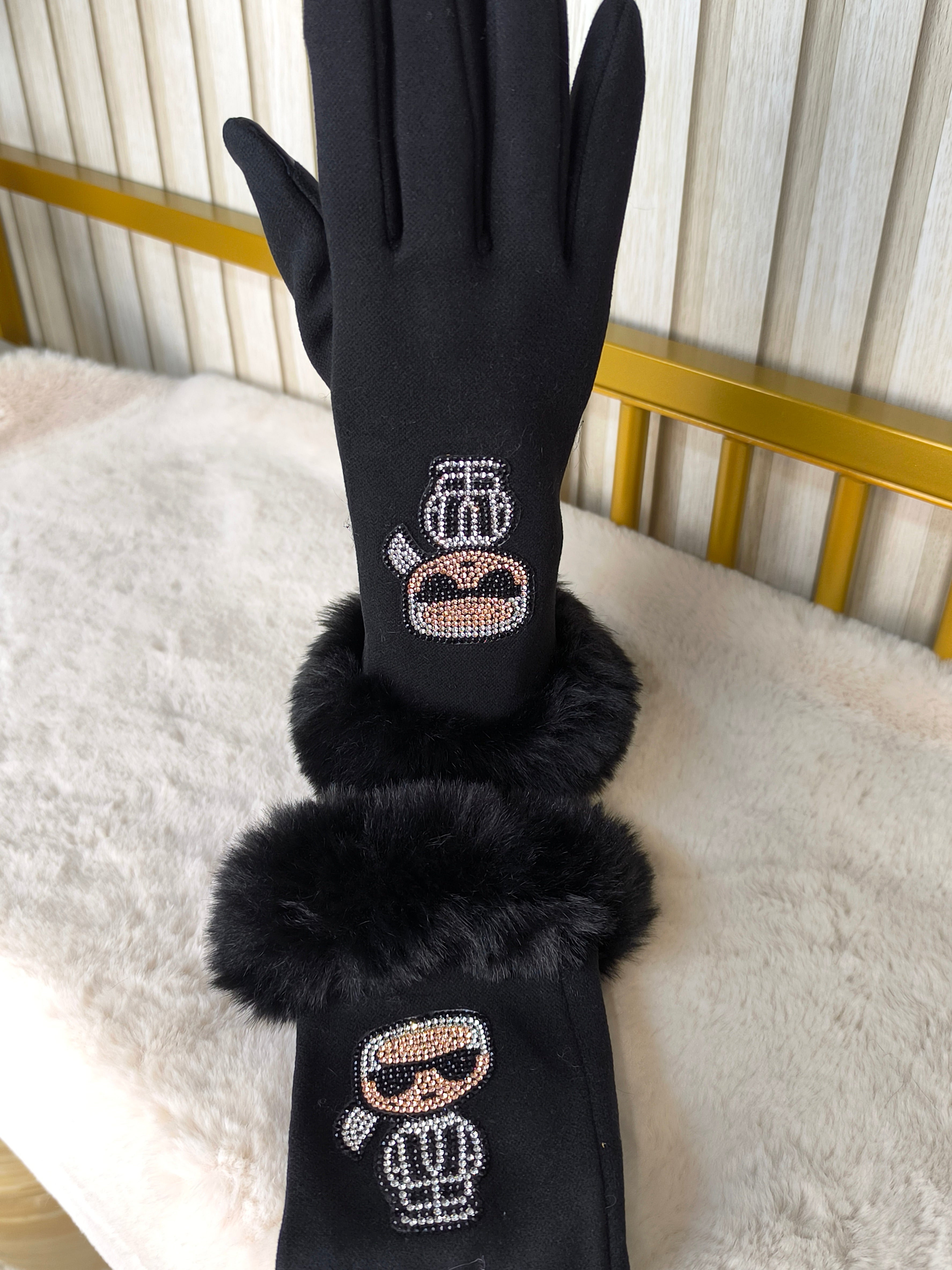 Warme Handschuhe schwarz in 4 Varianten