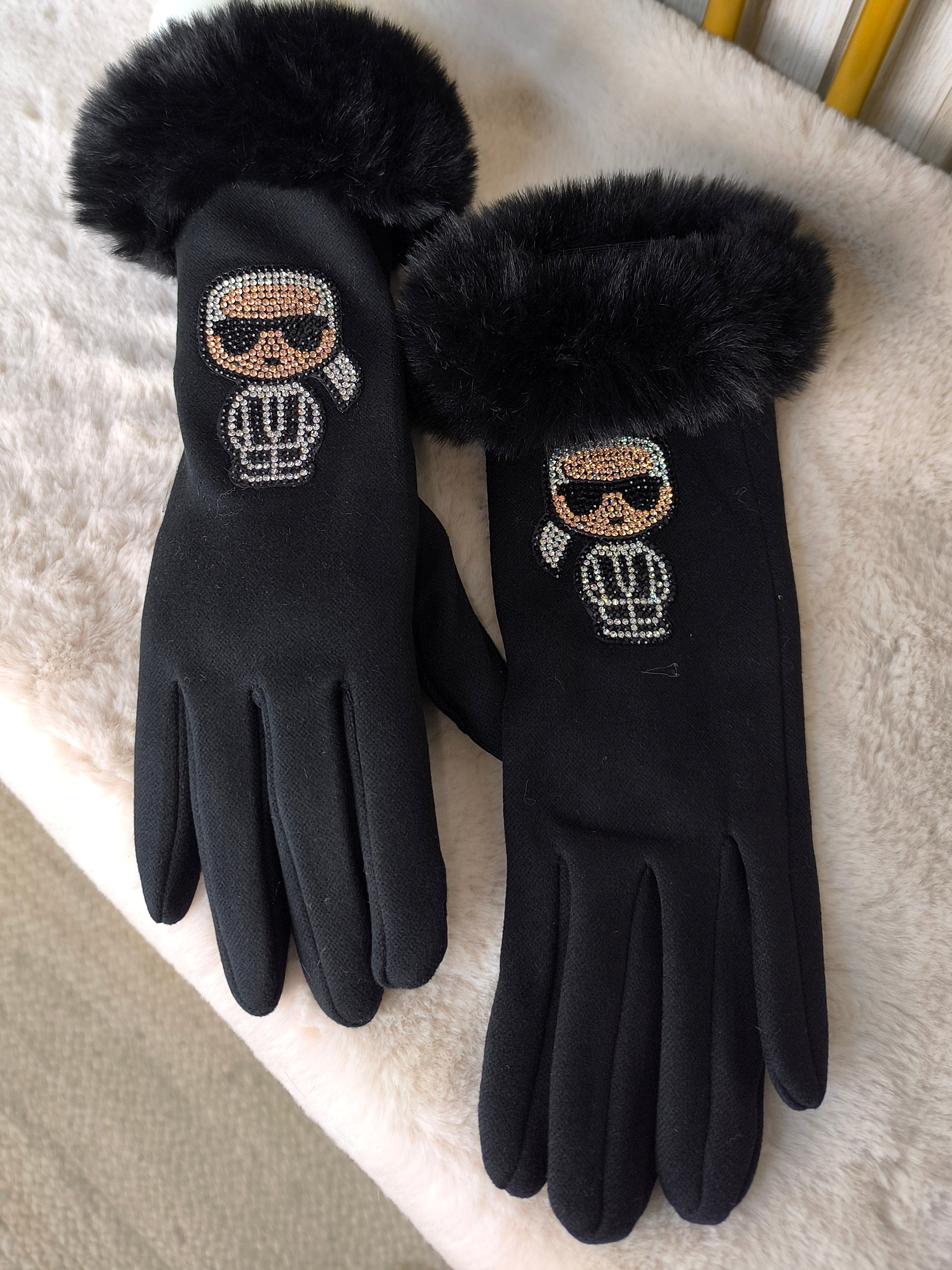 Warme Handschuhe schwarz in 4 Varianten