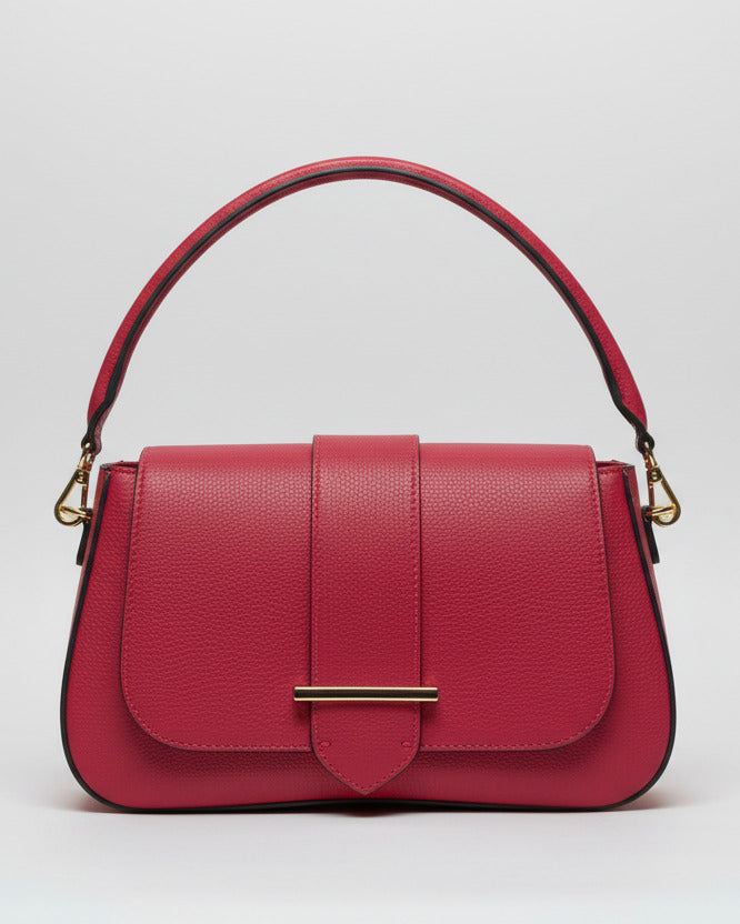 Mittelgroße Handtasche aus Leder in rot