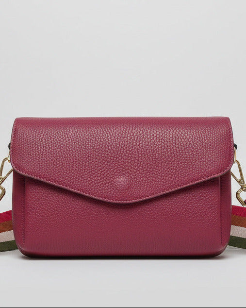 Kleine Handtasche aus Leder in rot