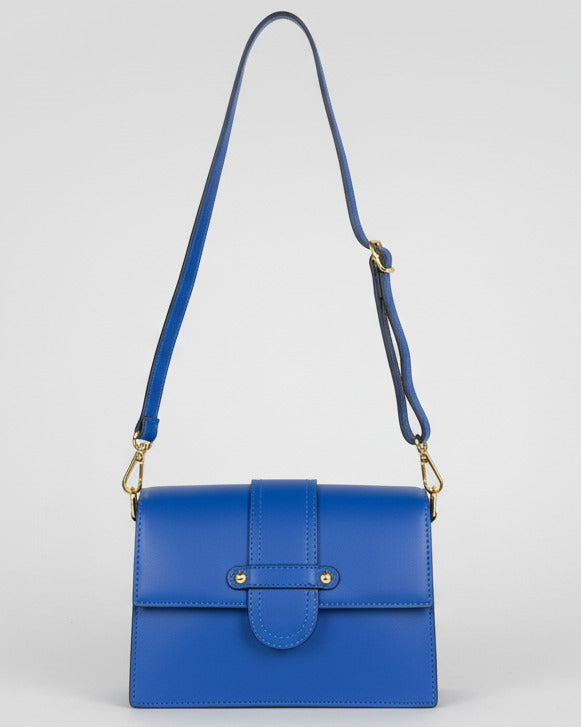 Kleine Handtasche aus Leder in blau