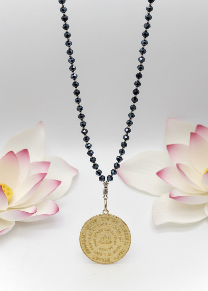 Lange Perlen Halskette nachtblau/silber