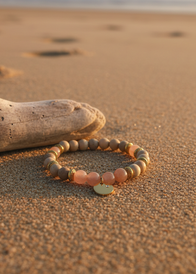 Armbänder aus Edelsteinen und Holz in 2 Varianten