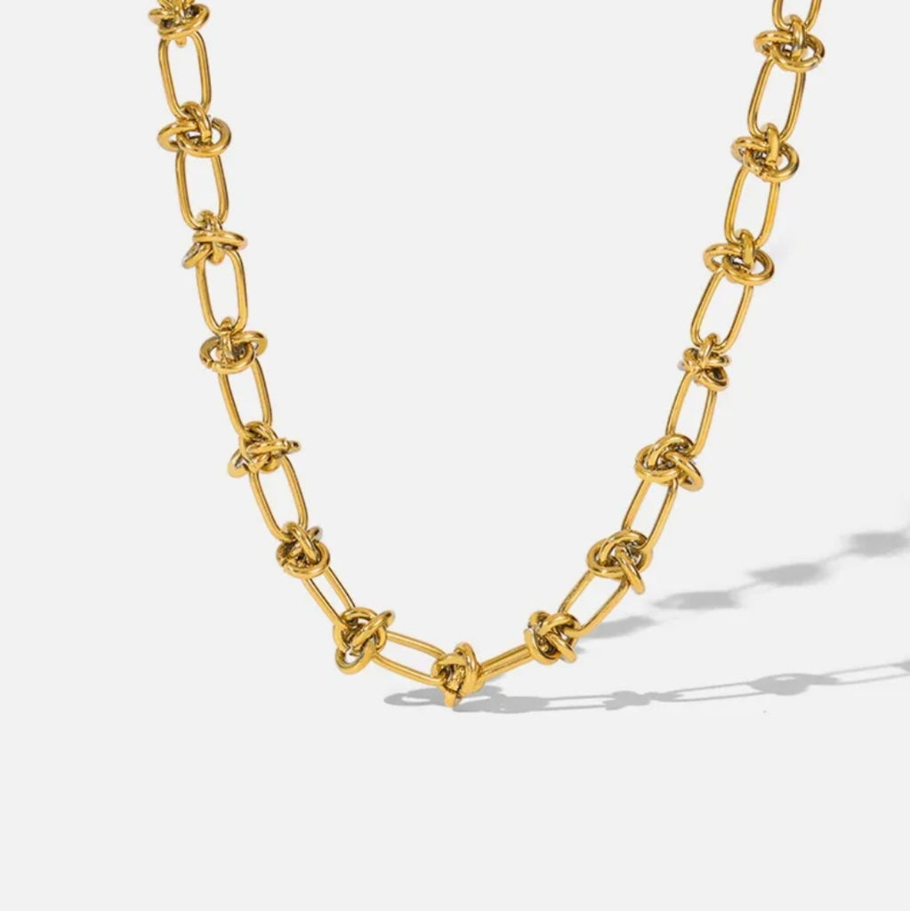 Knotenkette aus Edelstahl für Damen - Kette gold 18k