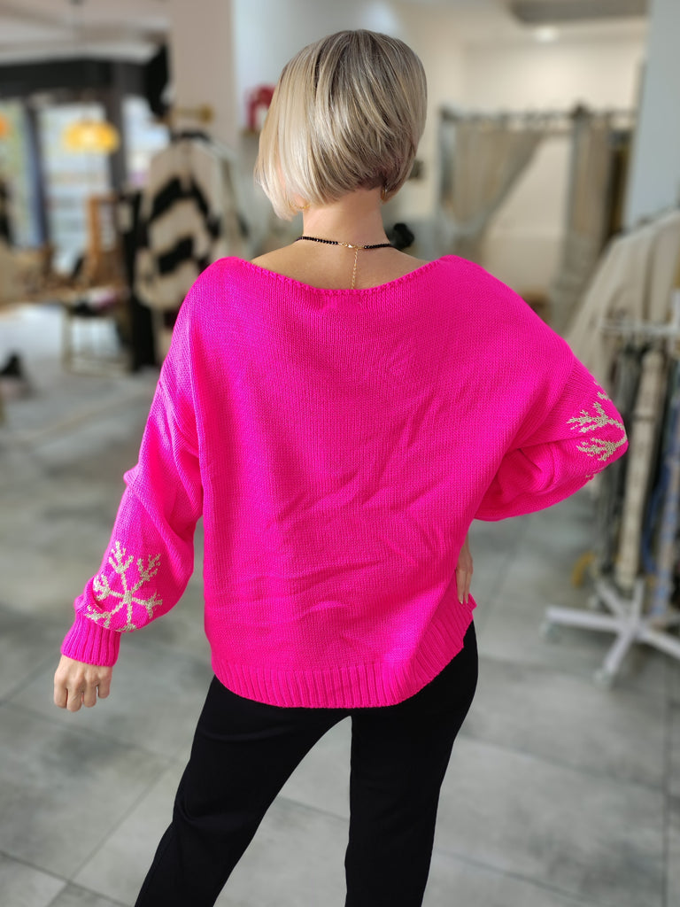 Pullover Schneeflocke pink