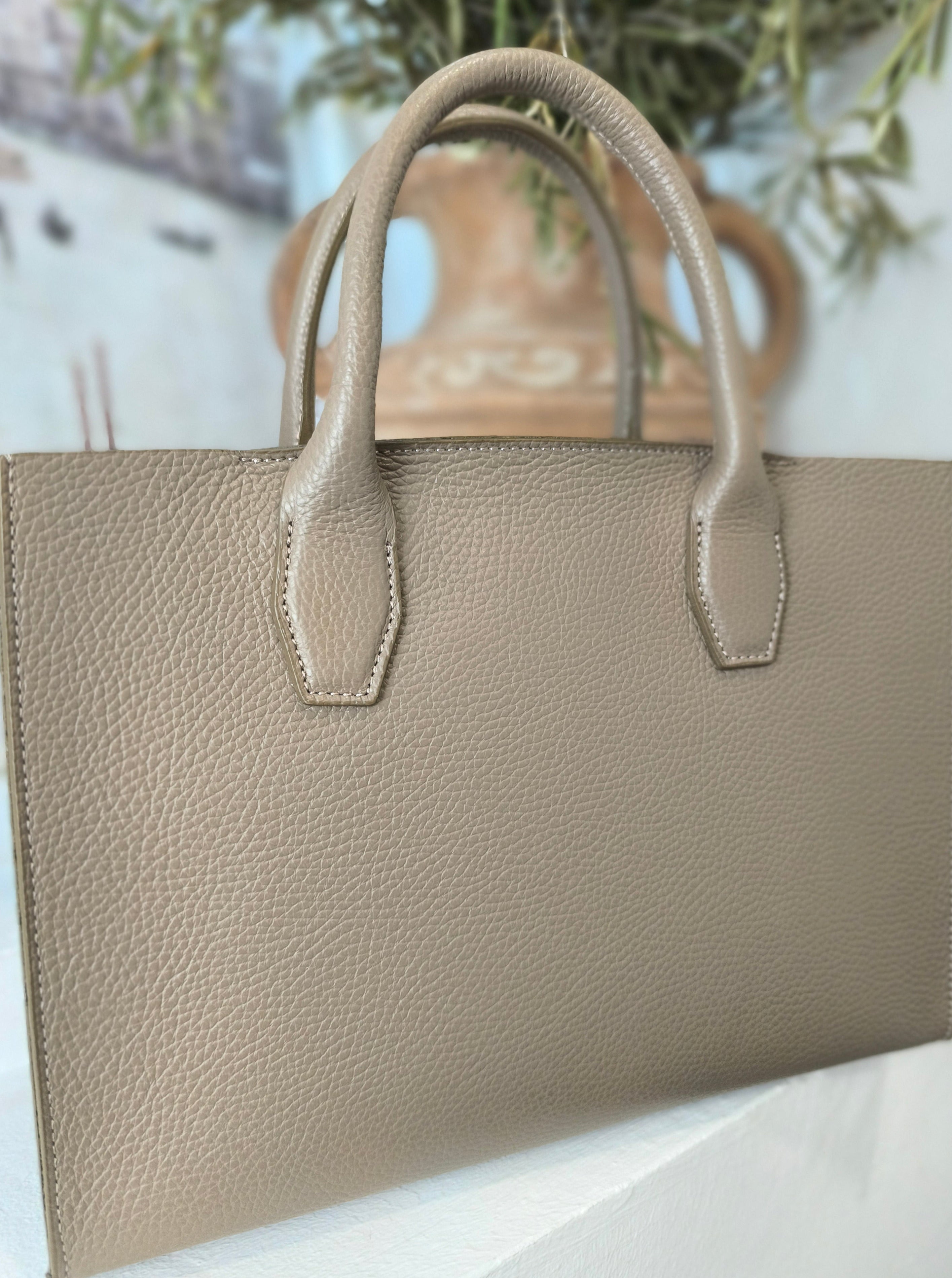 Handtasche Damen - Ledertasche schlamm