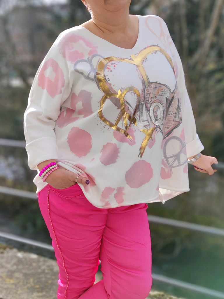 Pullover Love & Peace - rosa-gold (40-46)