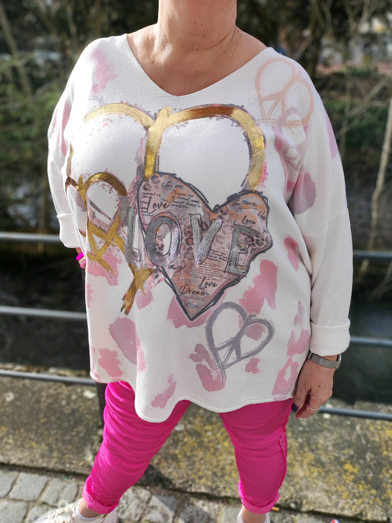 Pullover Love & Peace - rosa-gold (40-46)