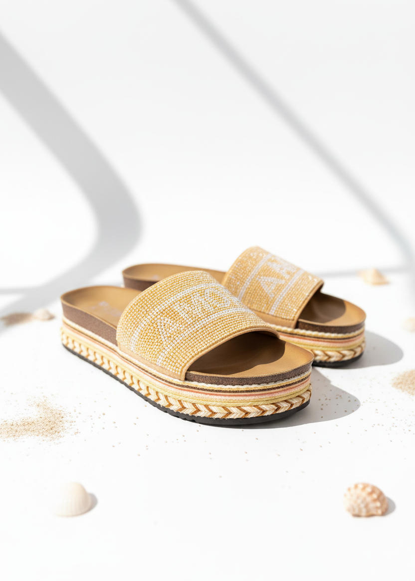 Pantoletten "Amore" in beige