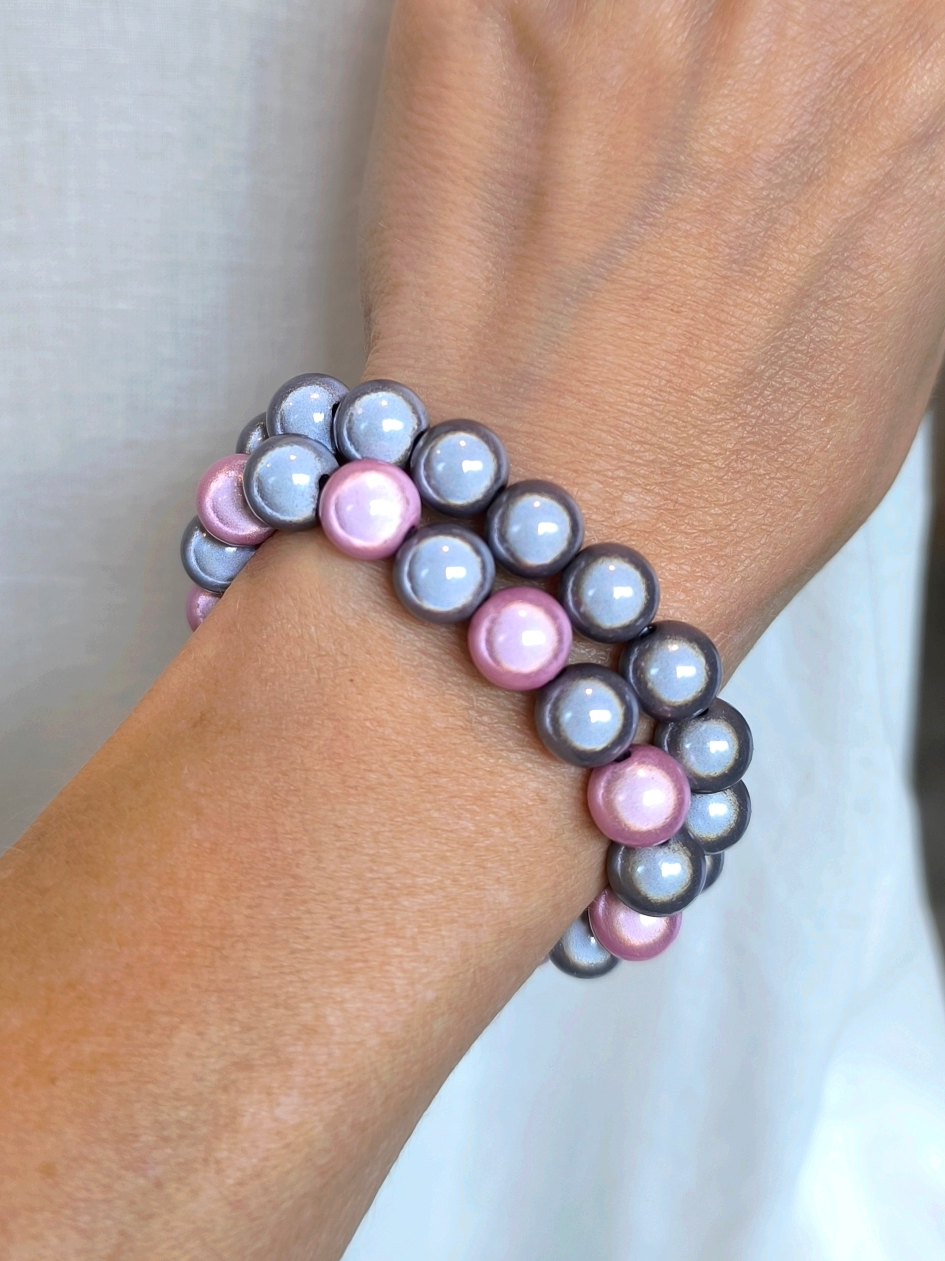 Magisches Perlenarmband - grau oder mix