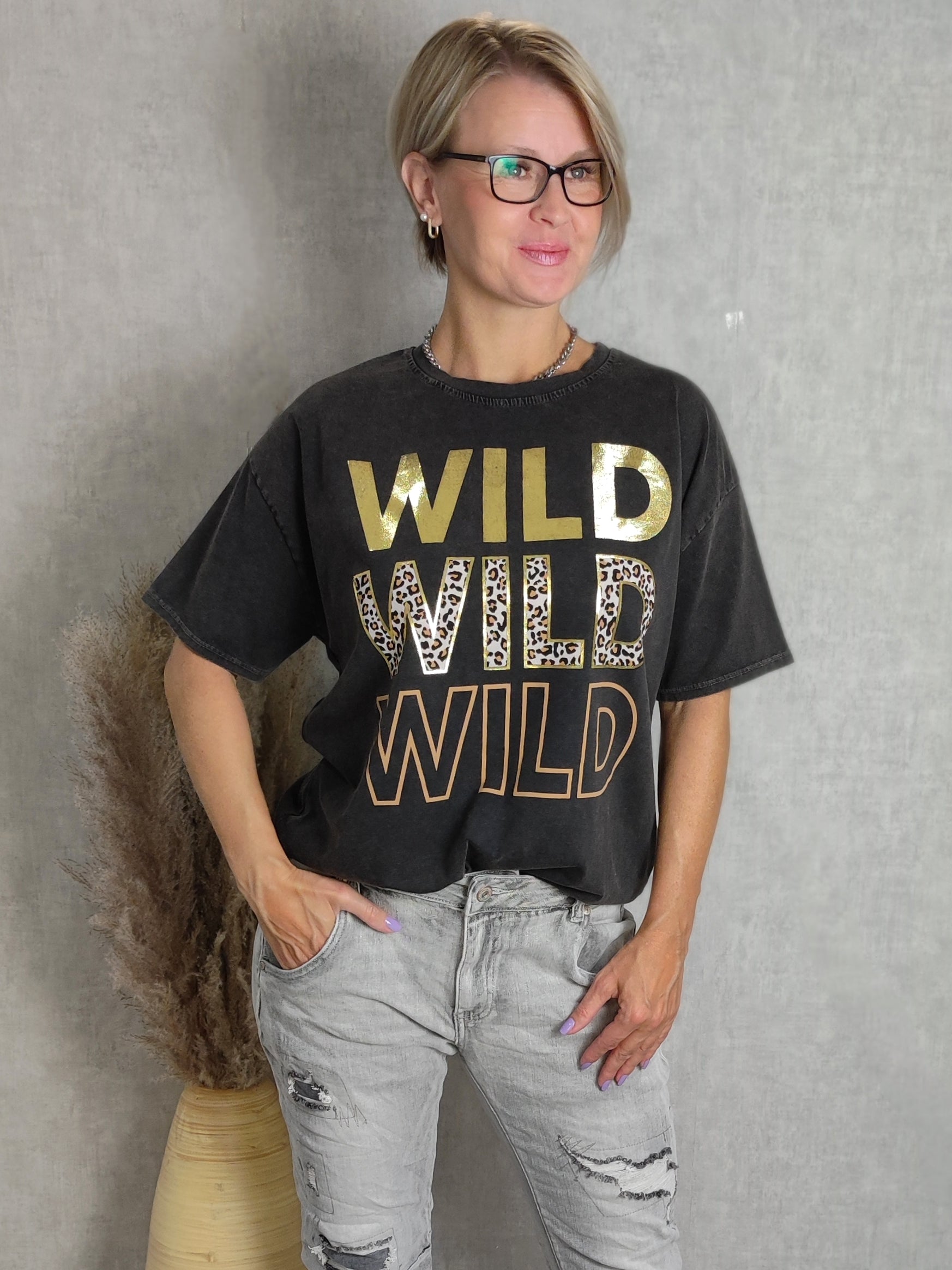 T-Shirt "Wild" im Used Look (36-42)