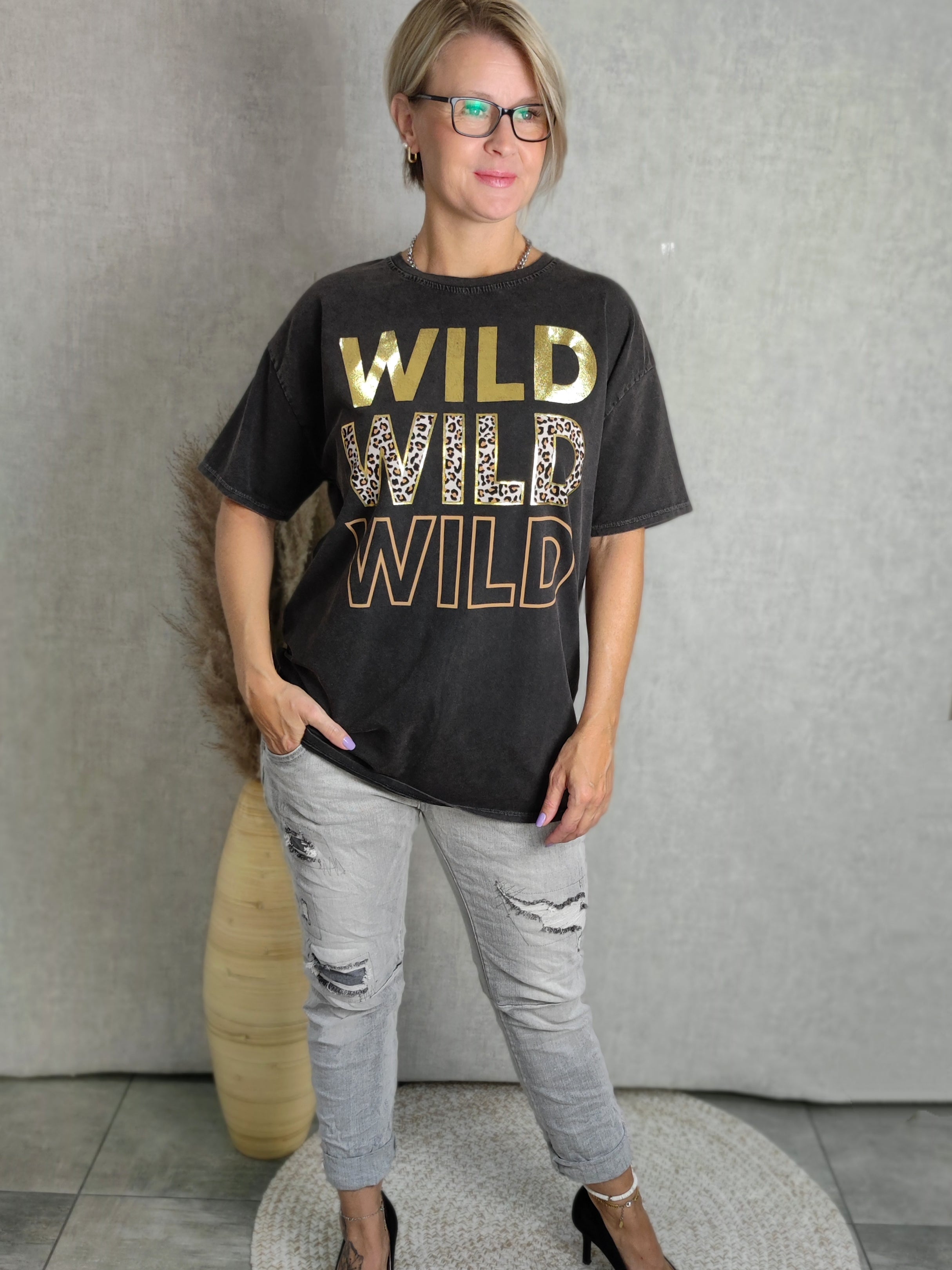 T-Shirt "Wild" im Used Look (36-42)