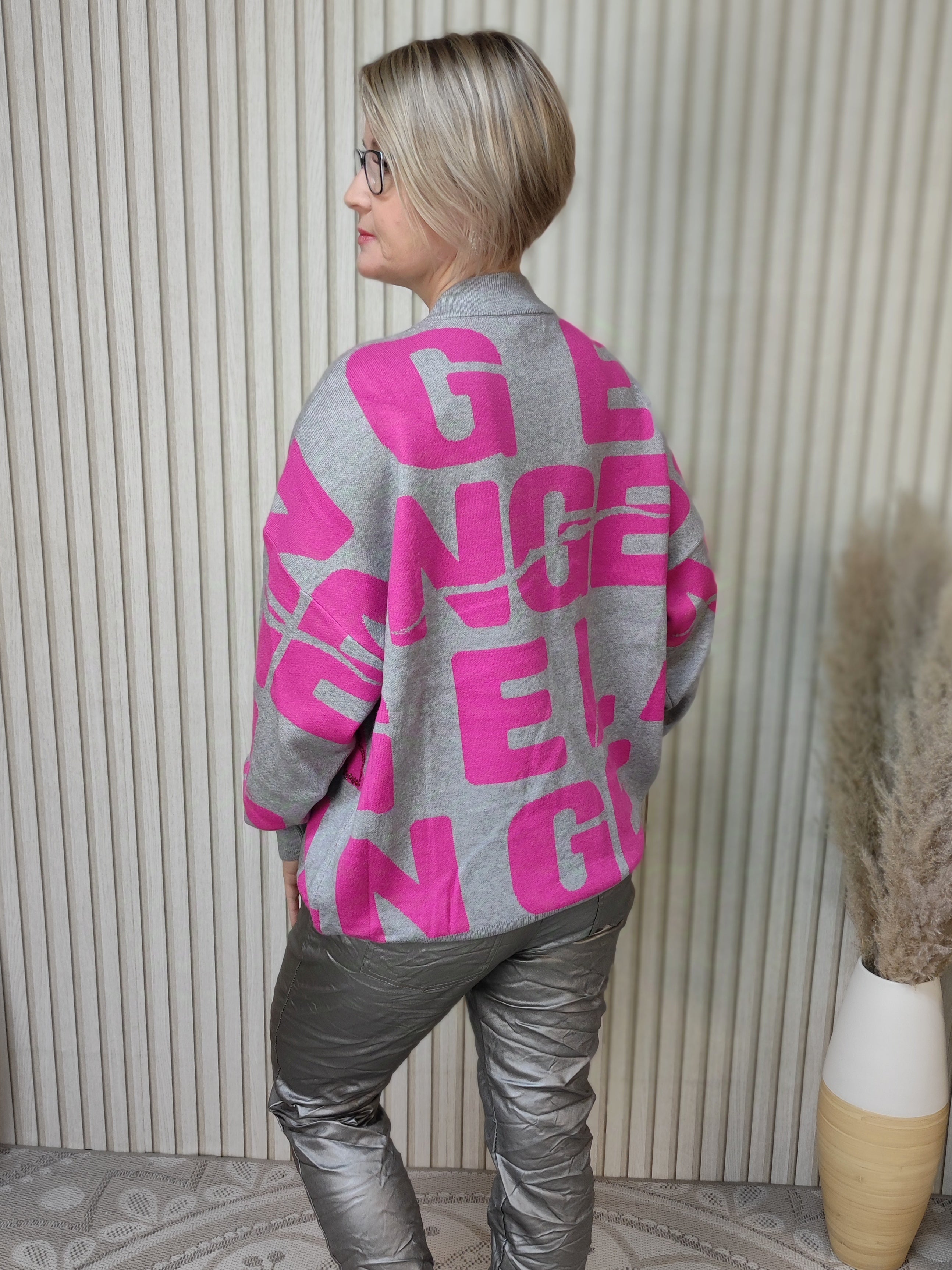 Pullover grau/pink (36-44)