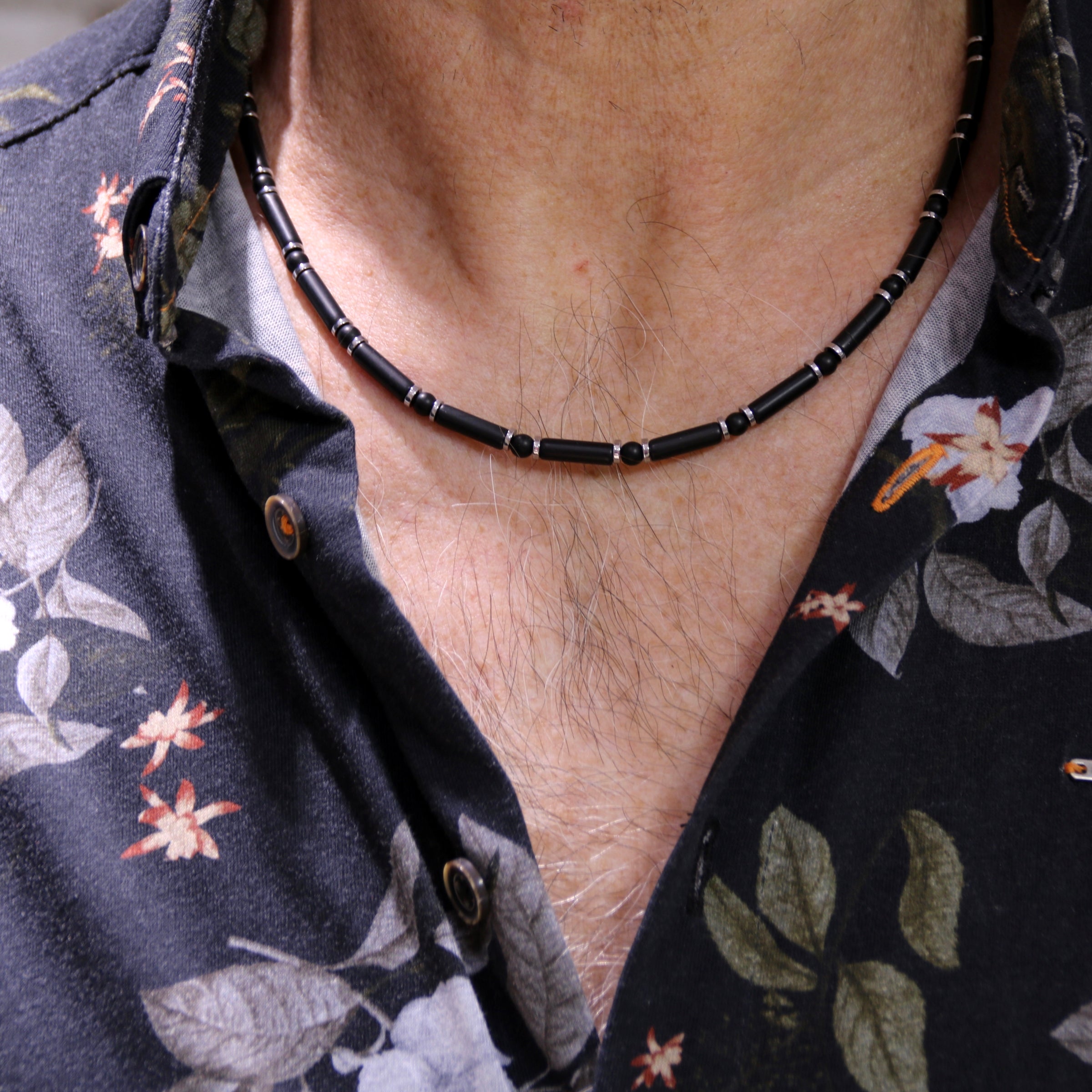 Edelsteinkette aus schwarzem Achat