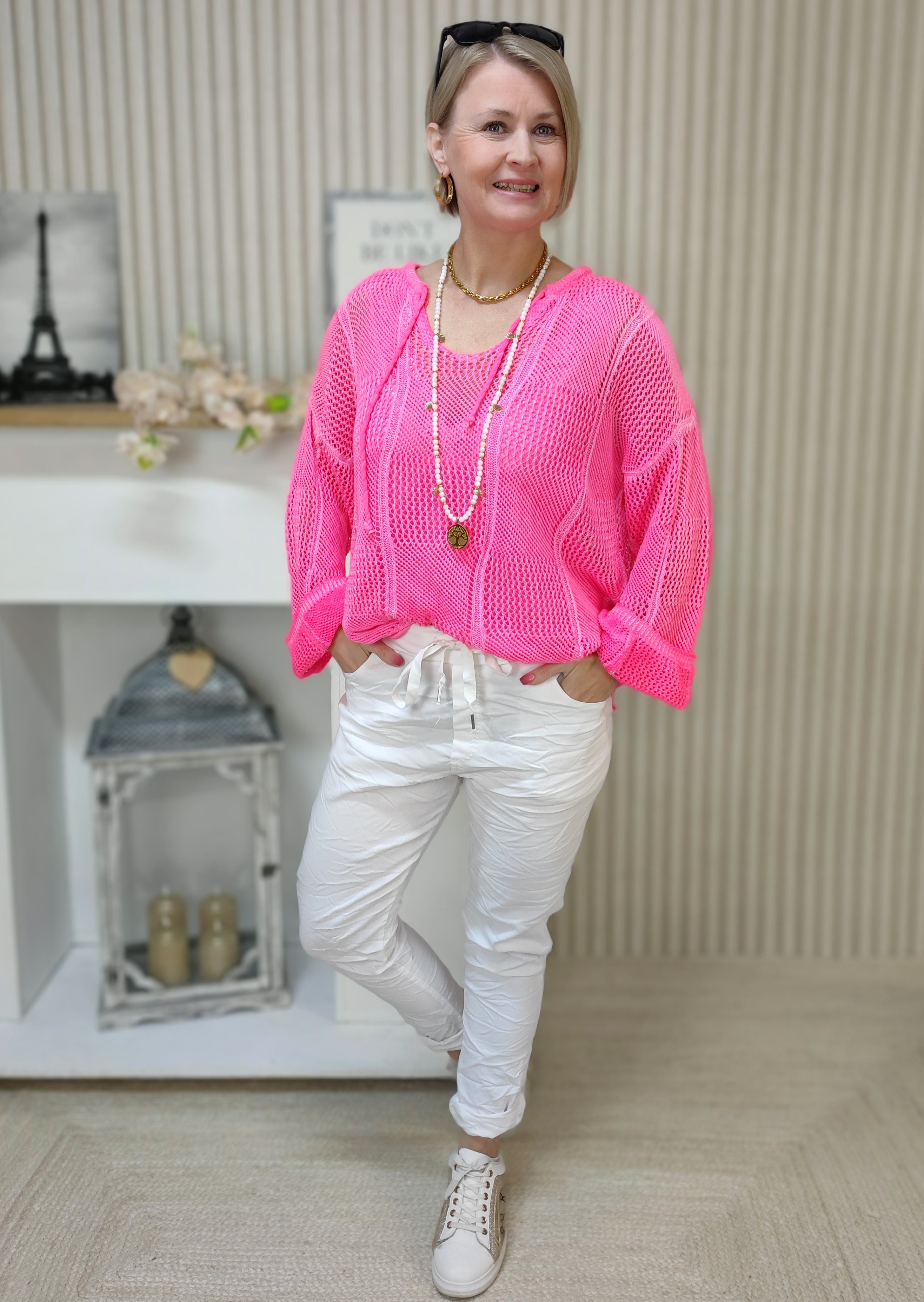 Loch - Strickpullover neon pink (36-42)