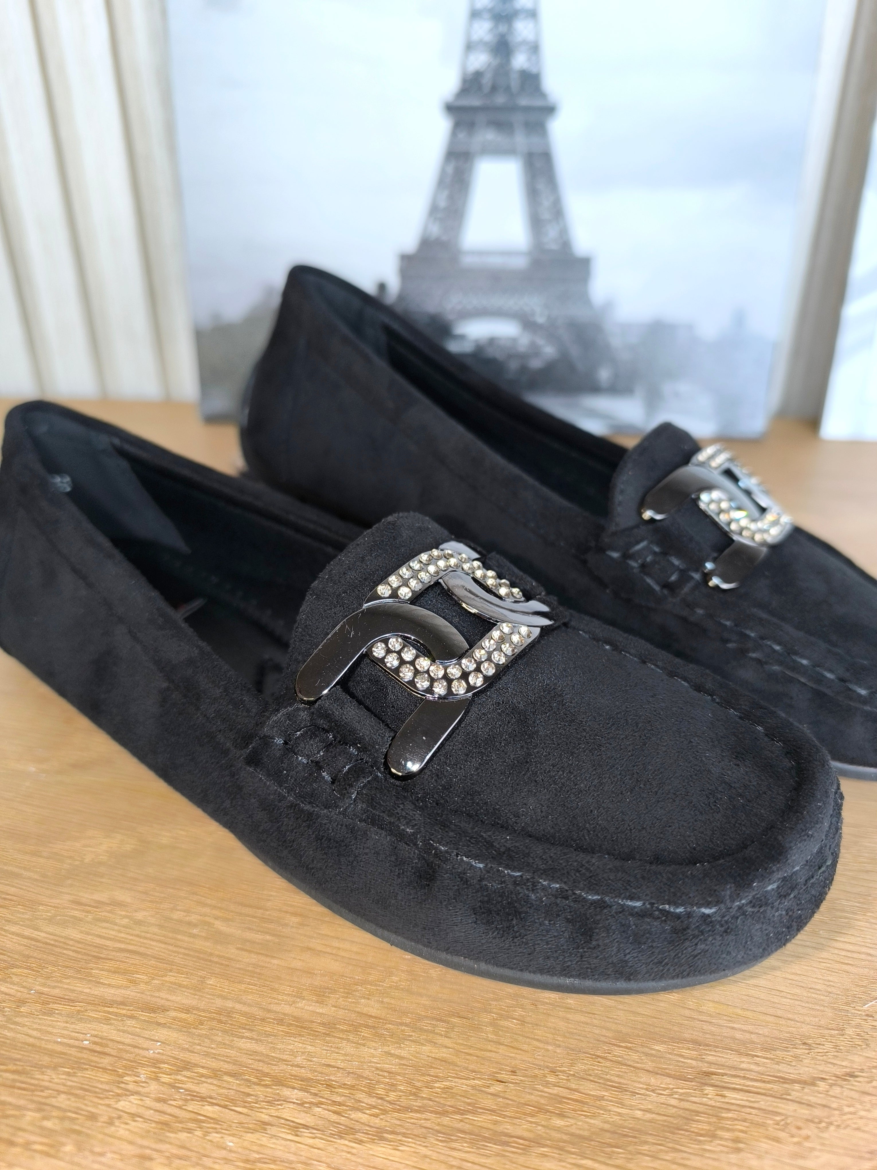 Mokassins/Ballerinas schwarz Gr. 36-41