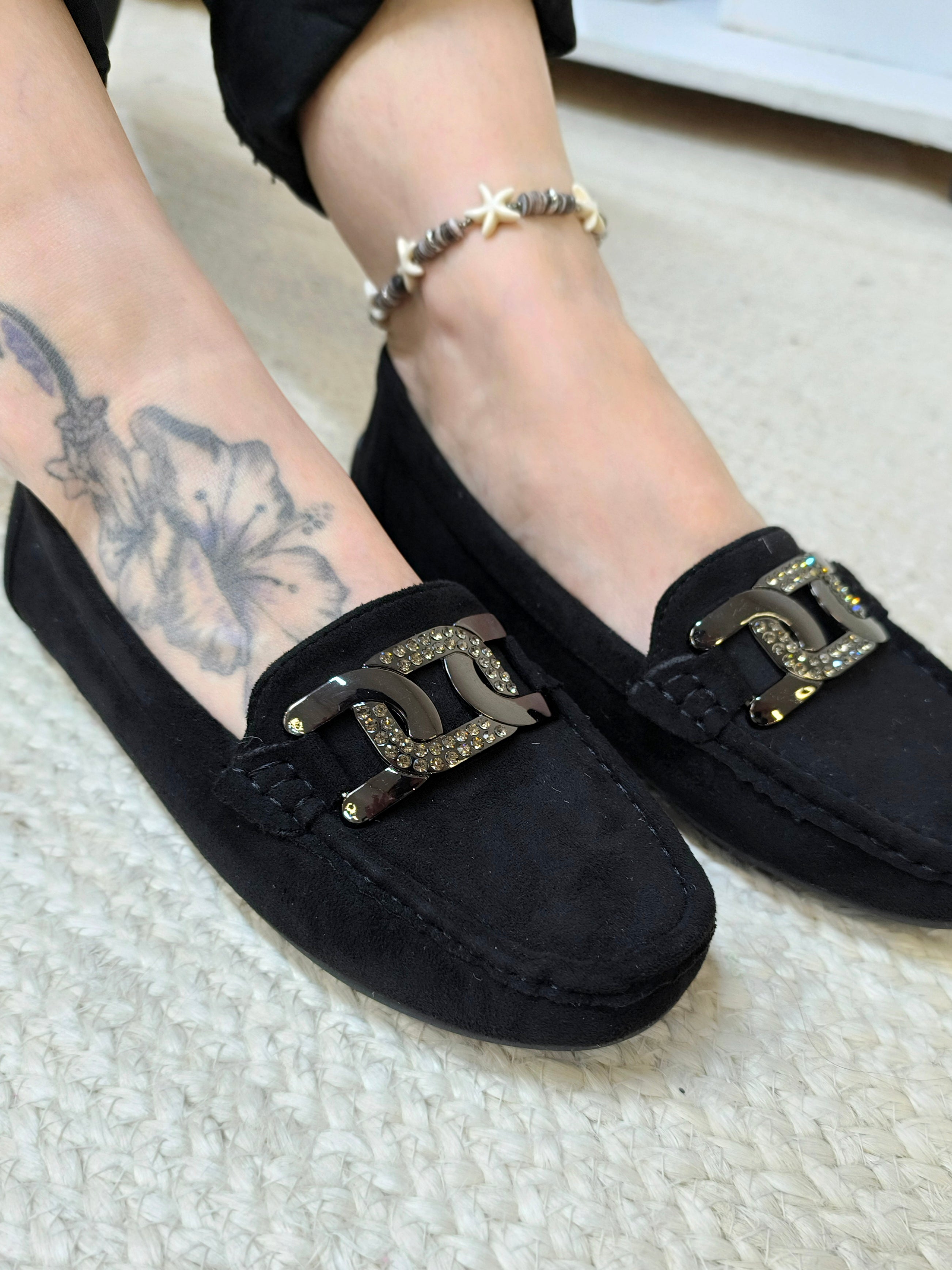 Mokassins/Ballerinas schwarz Gr. 36-41