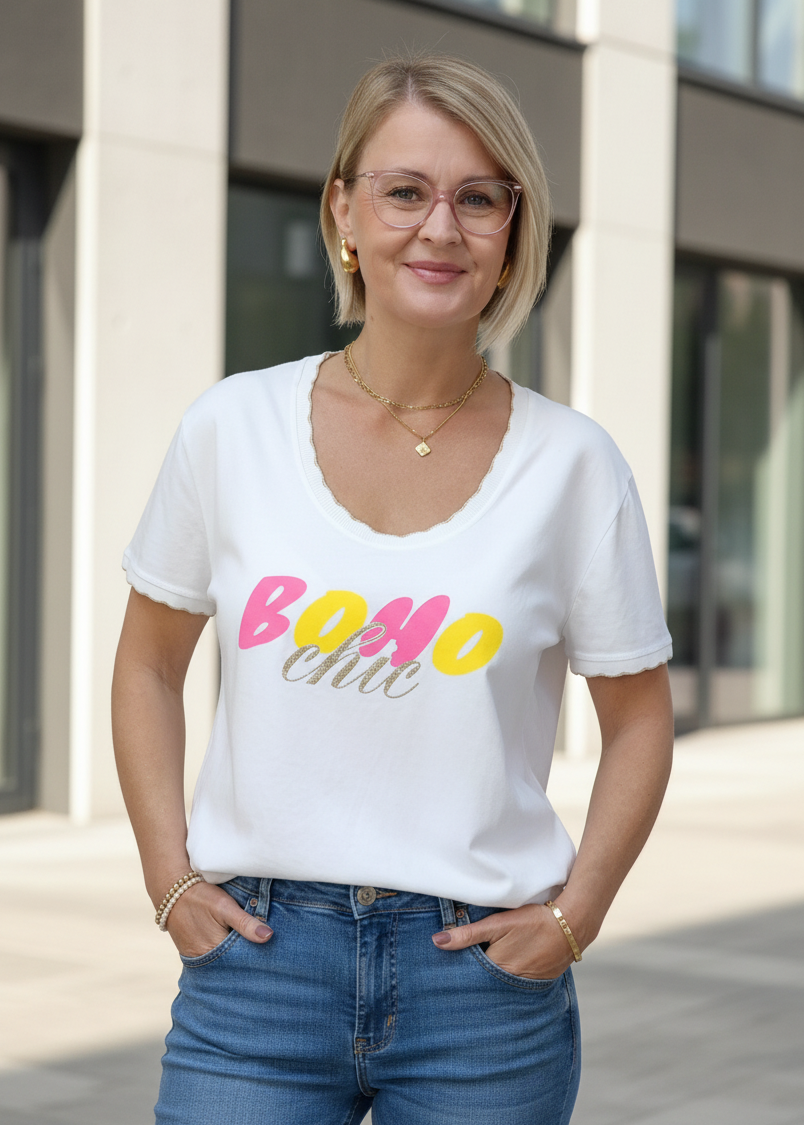 T-Shirt "Boho" weiss (36-42)