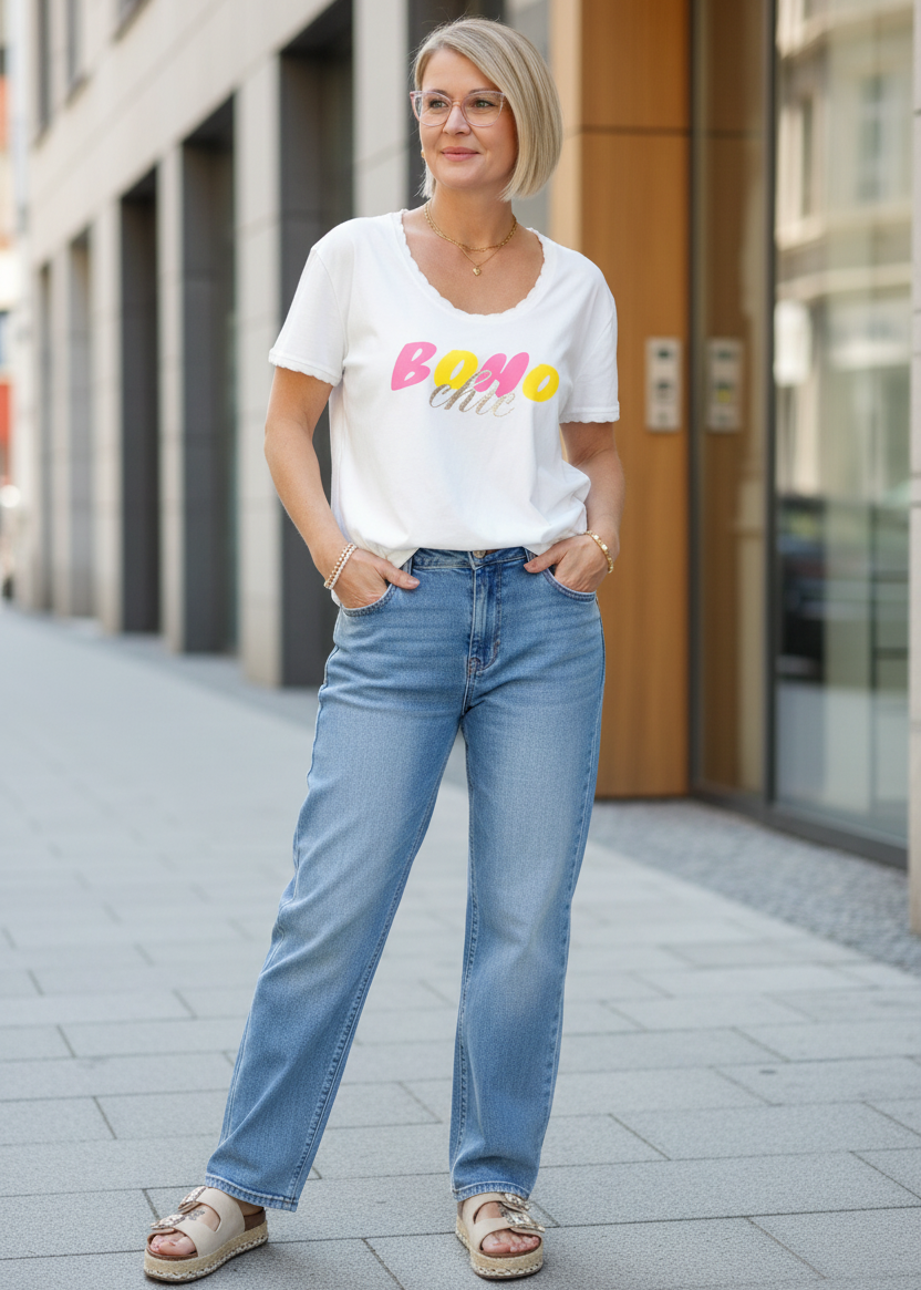 T-Shirt "Boho" weiss (36-42)