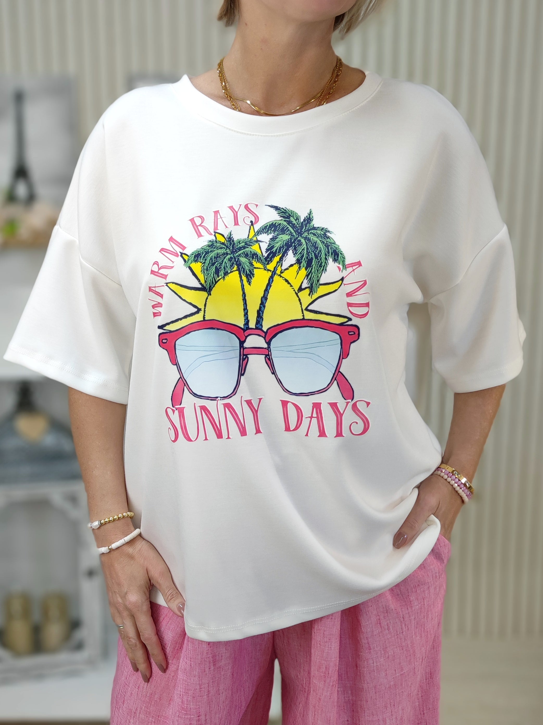 Shirt "Sunny days" wollweiss (36-42/44)