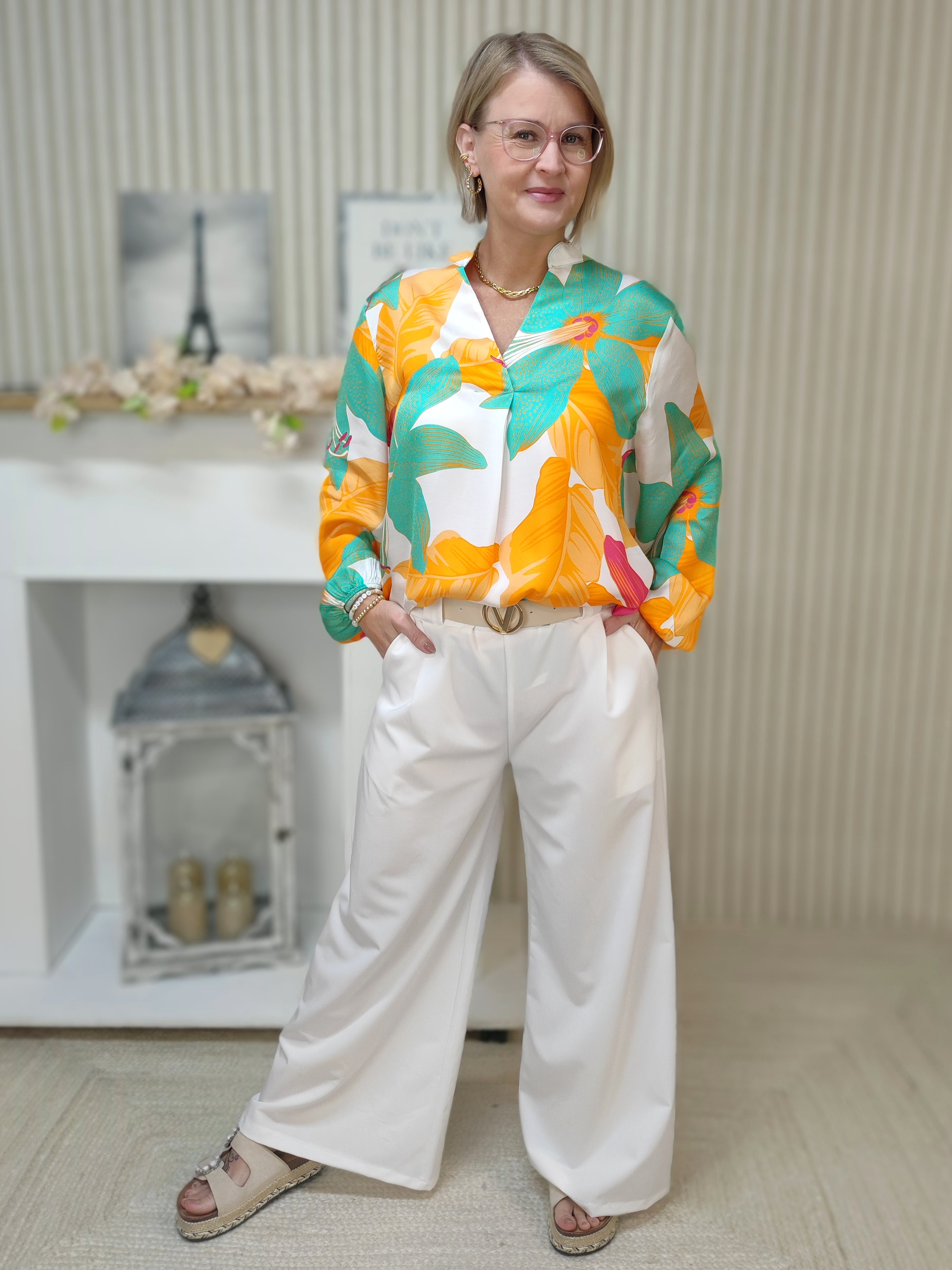 Gemusterte Bluse "Lilly" (38-42)