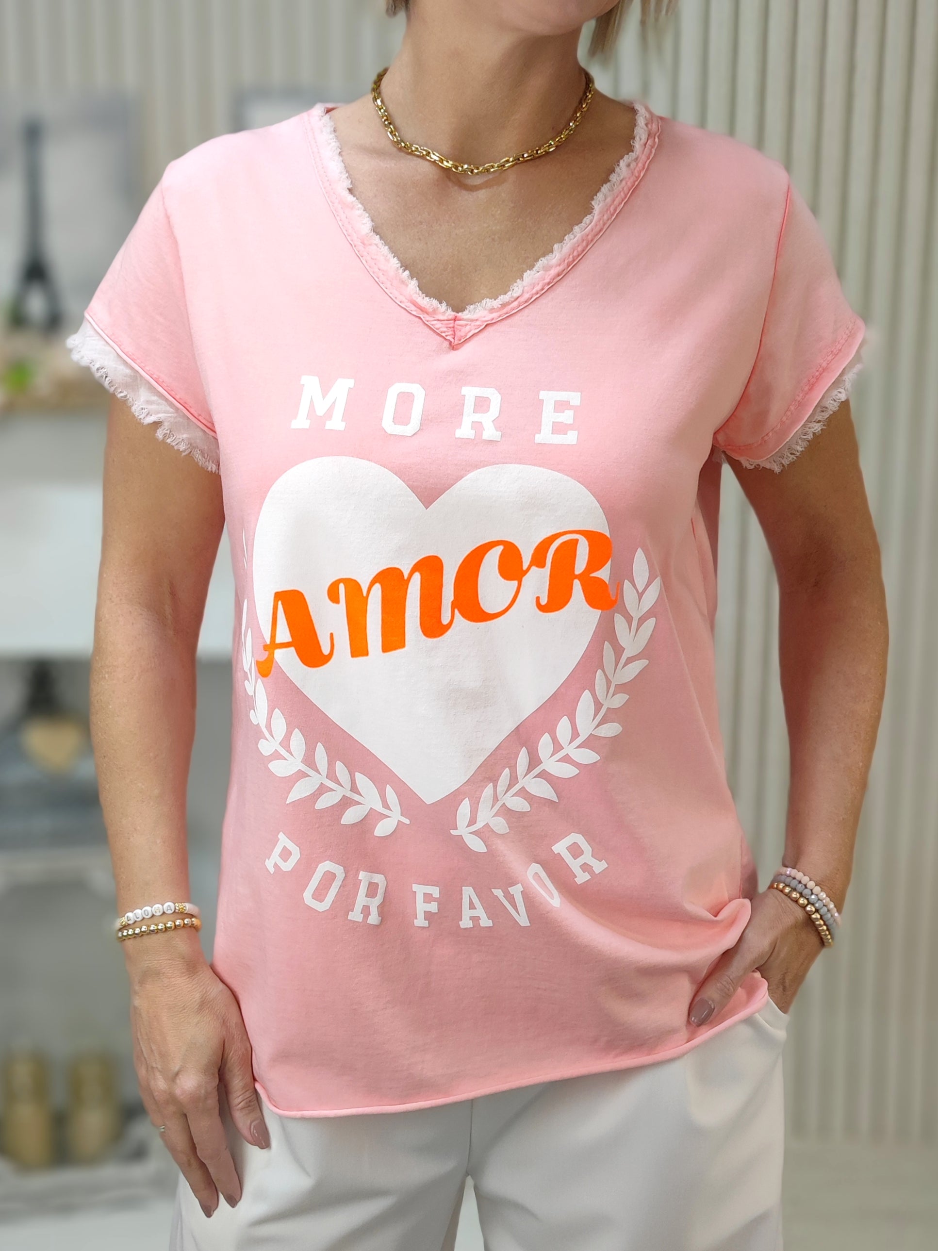 T-Shirt "Amor" lachs (36-40/42)