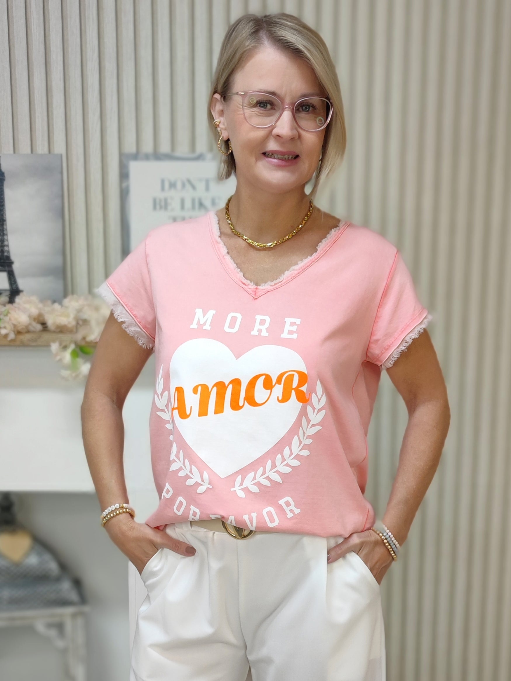T-Shirt "Amor" lachs (36-40/42)