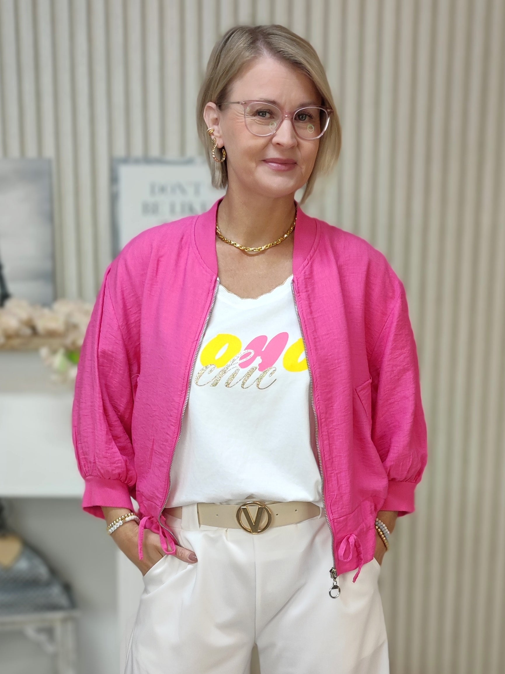 Leichte Blouson Jacke pink (36-42/44)
