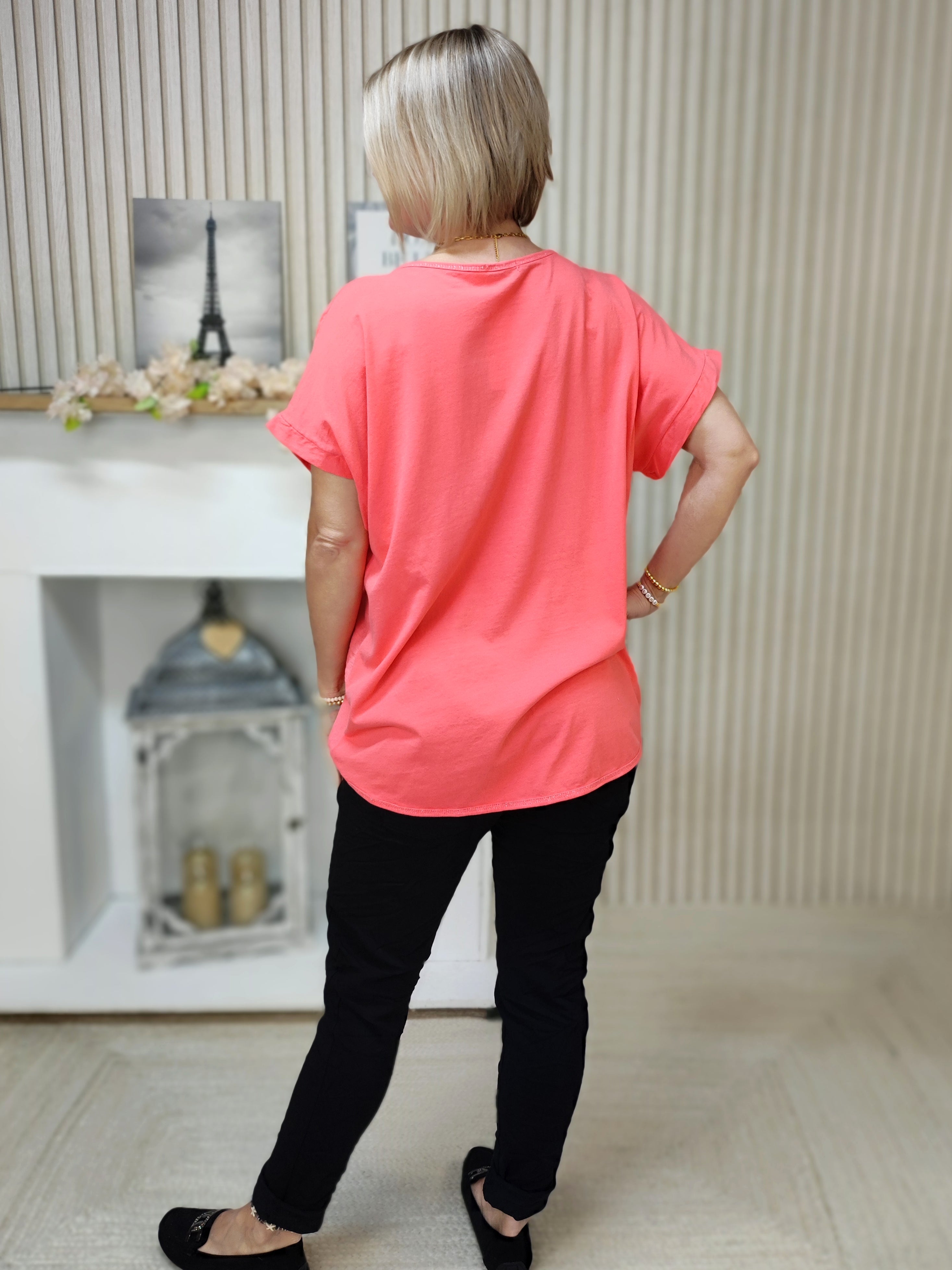 Shirt "L'amour" koralle (36-42)