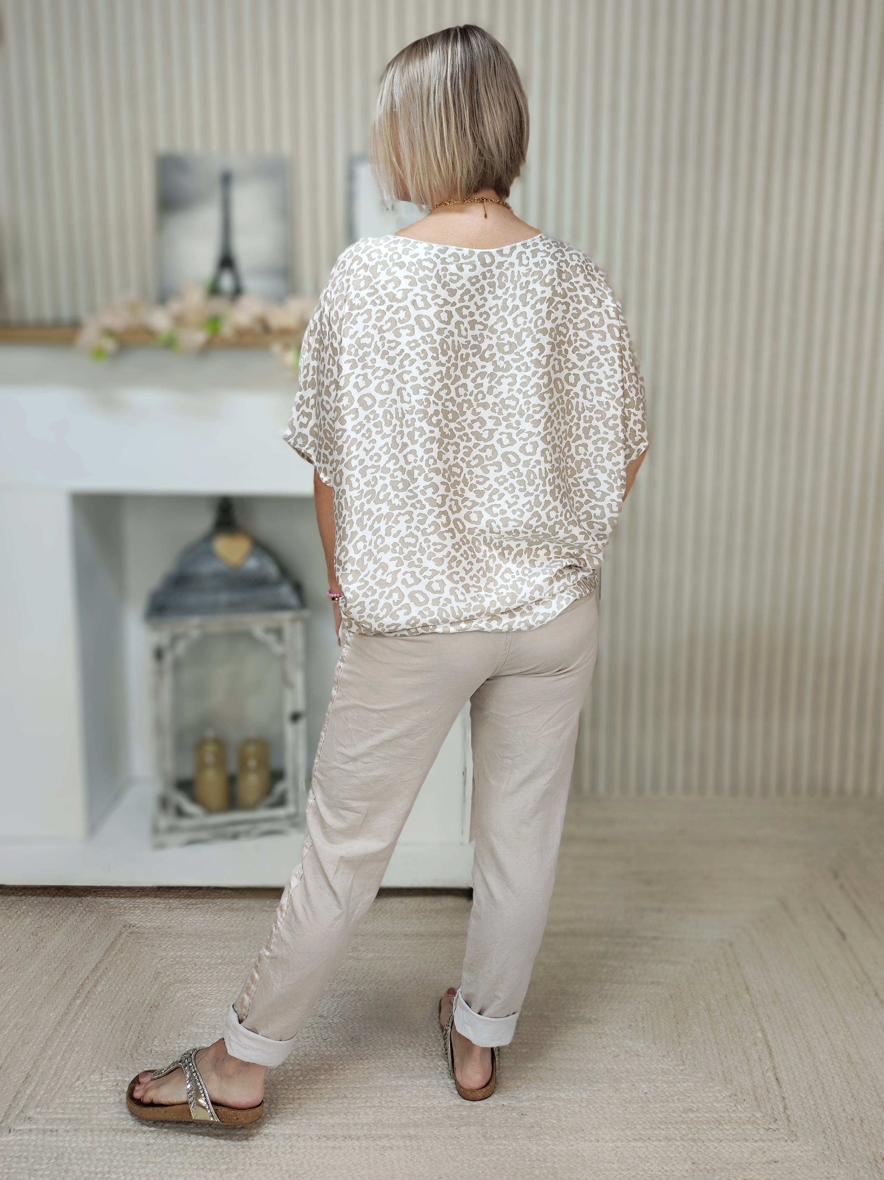 Leo Shirt Seidenoptik beige (38-42)
