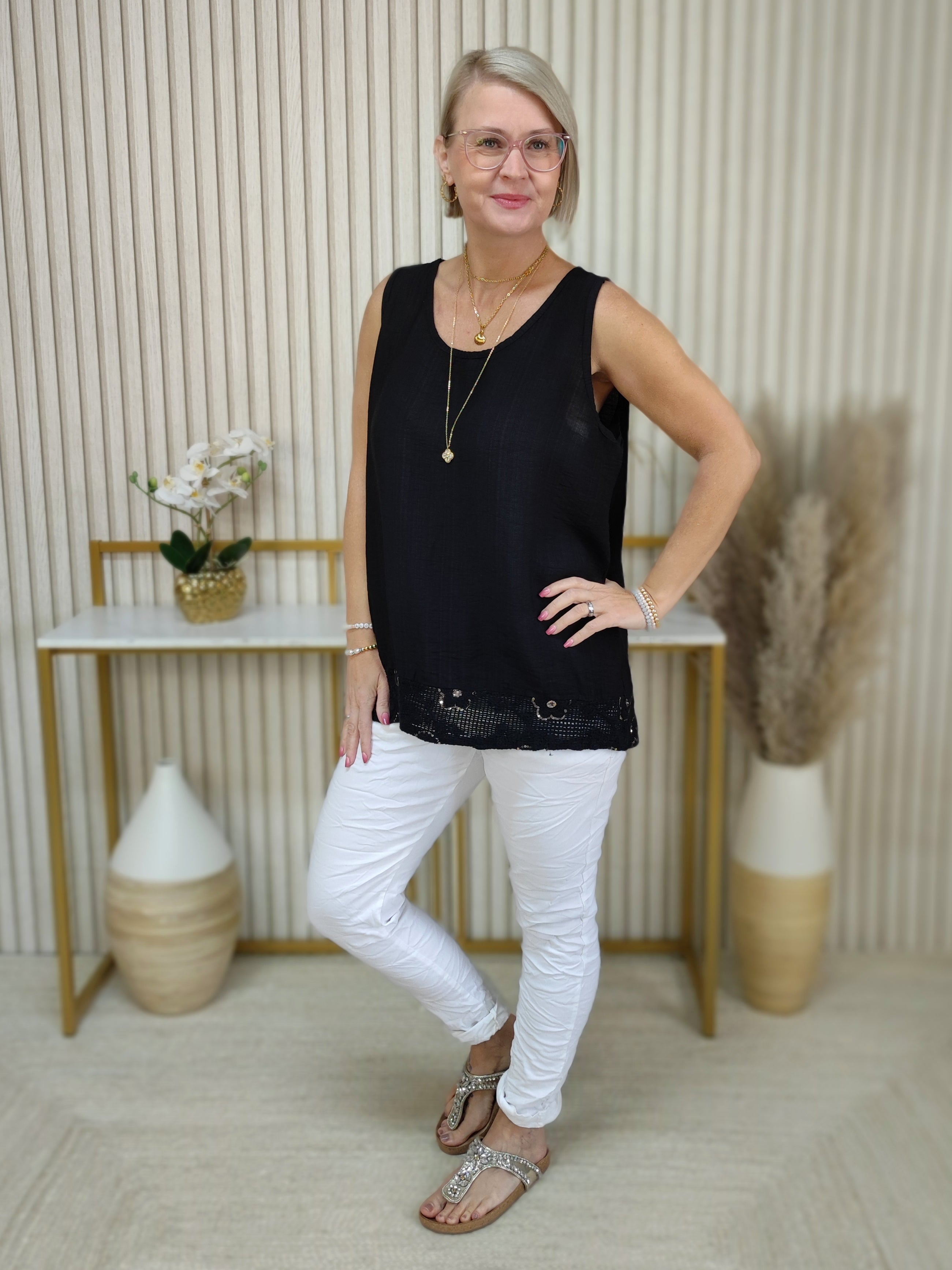Blusen - Top "Sophia" schwarz (38-42/44)