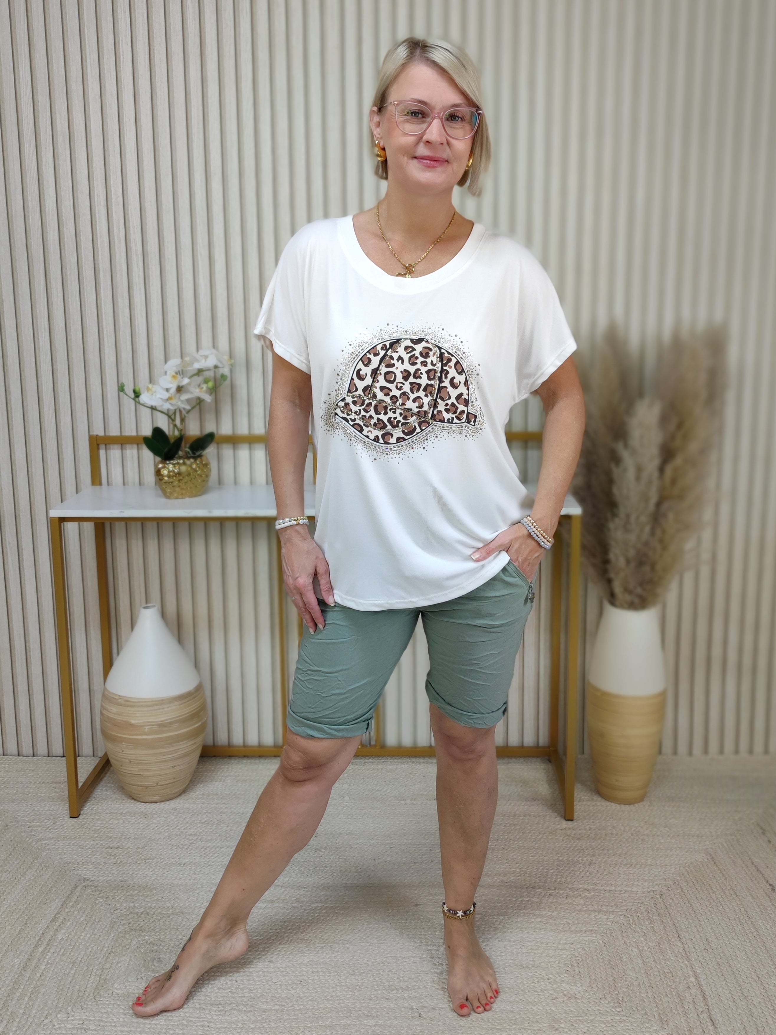 Leichtes Feinstrick Shirt "Cappy" weiss (36-42)