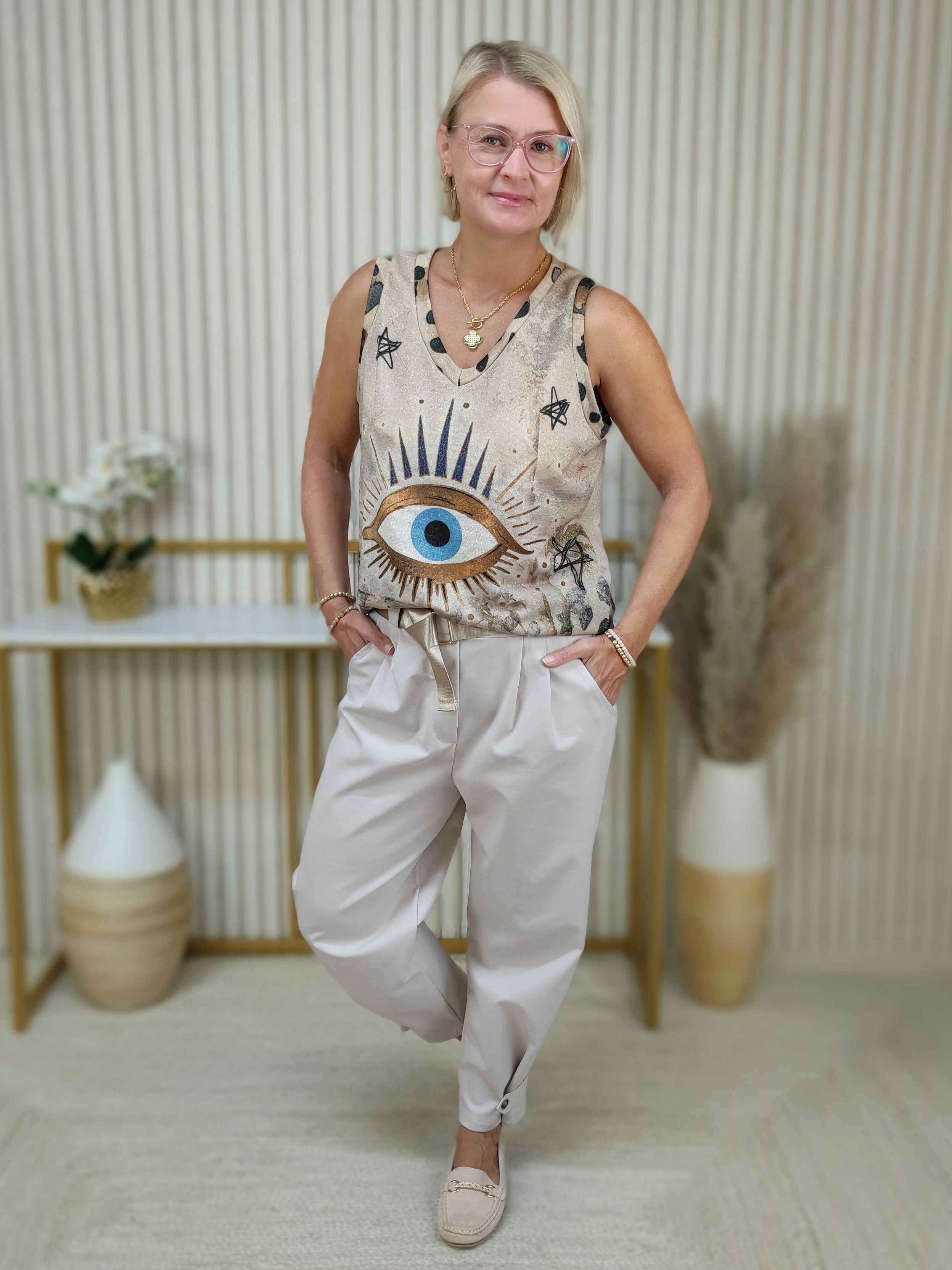 Gemustertes Top "Eye" (36-42)