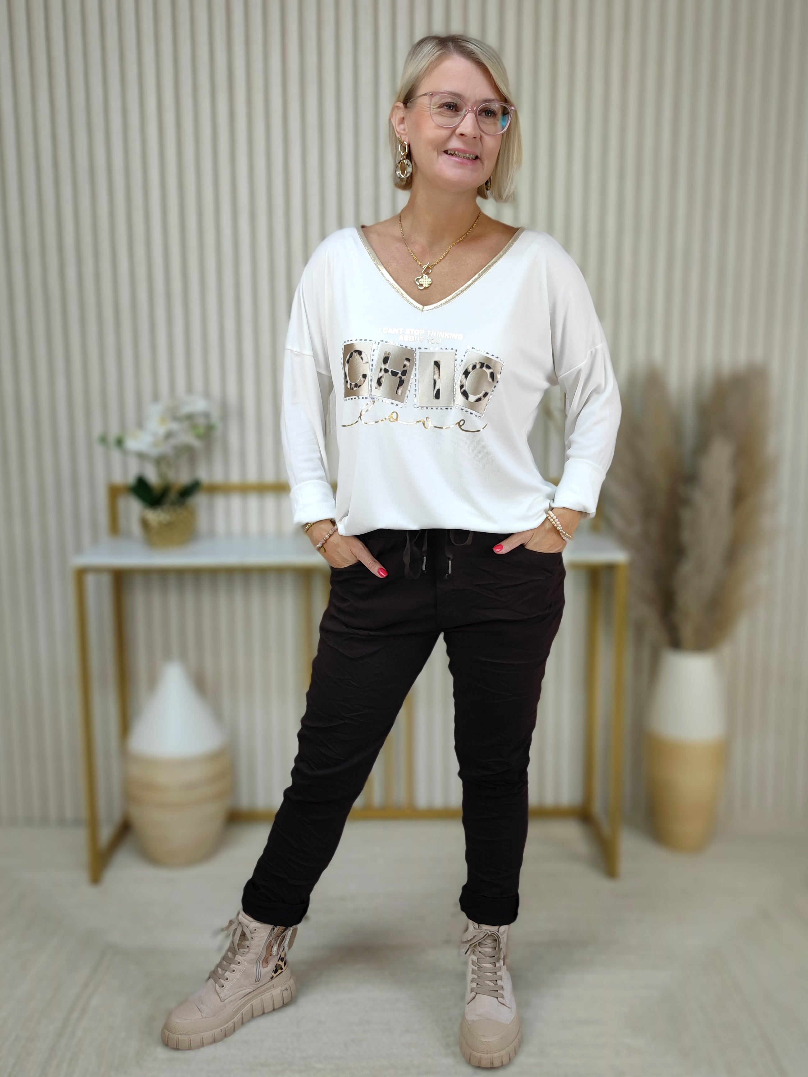 Langarmshirt "Chic" weiss (36-42/44)