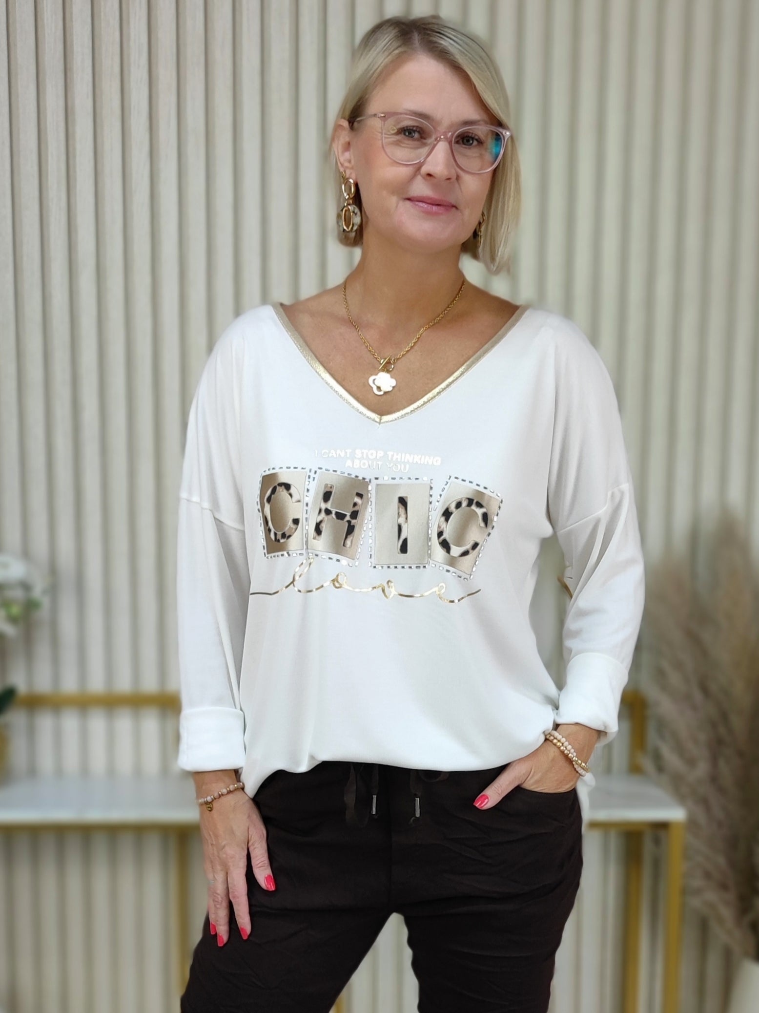 Langarmshirt "Chic" weiss (36-42/44)