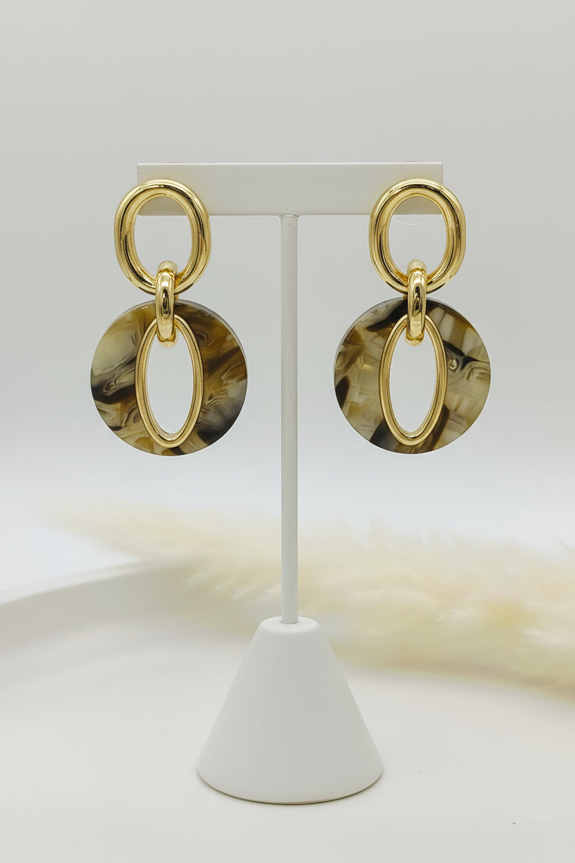 Modische Ohrringe in Braun/Gold Tönen