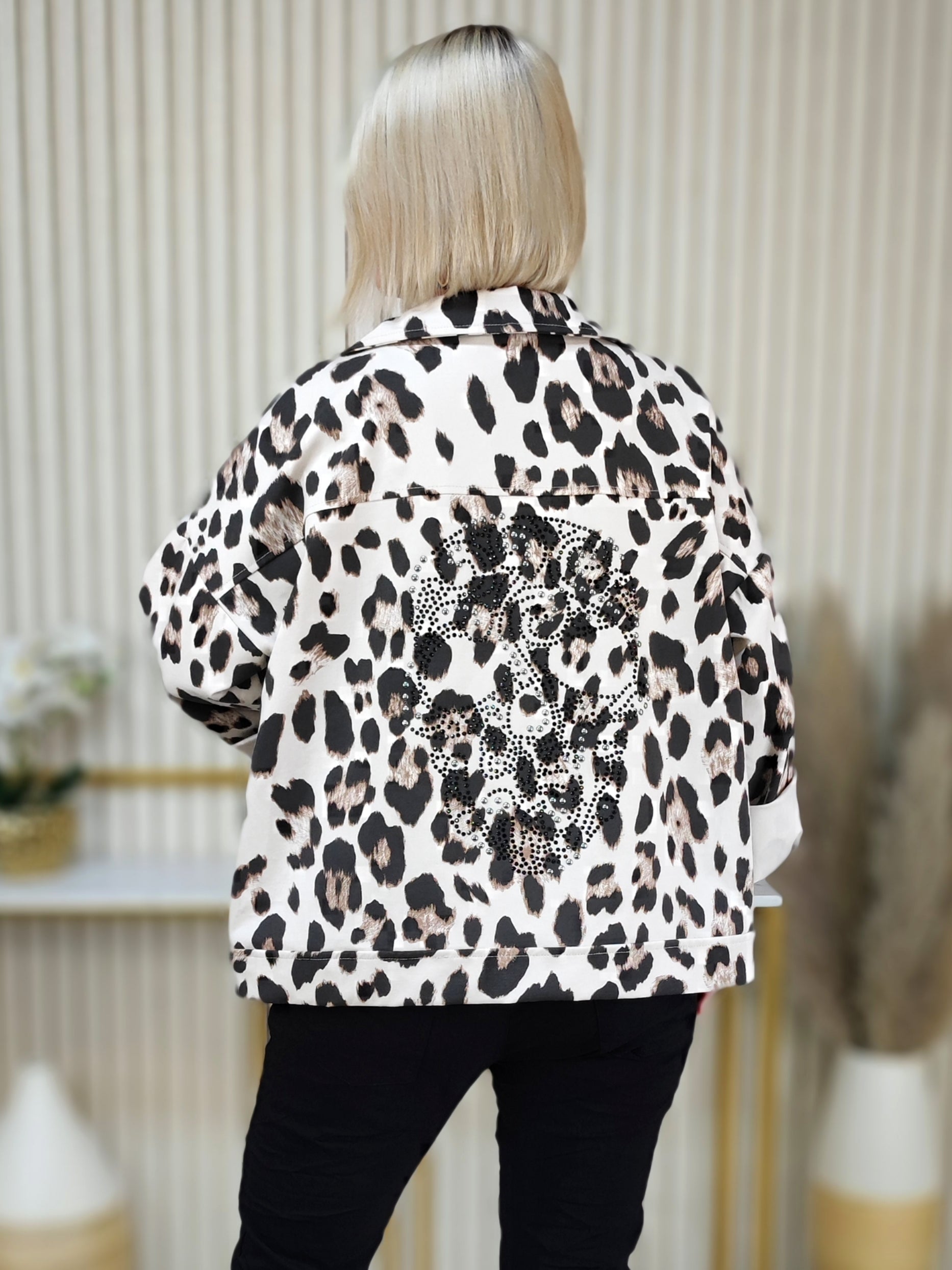 Stylische Leo Jacke "Skull" beige (38-44)