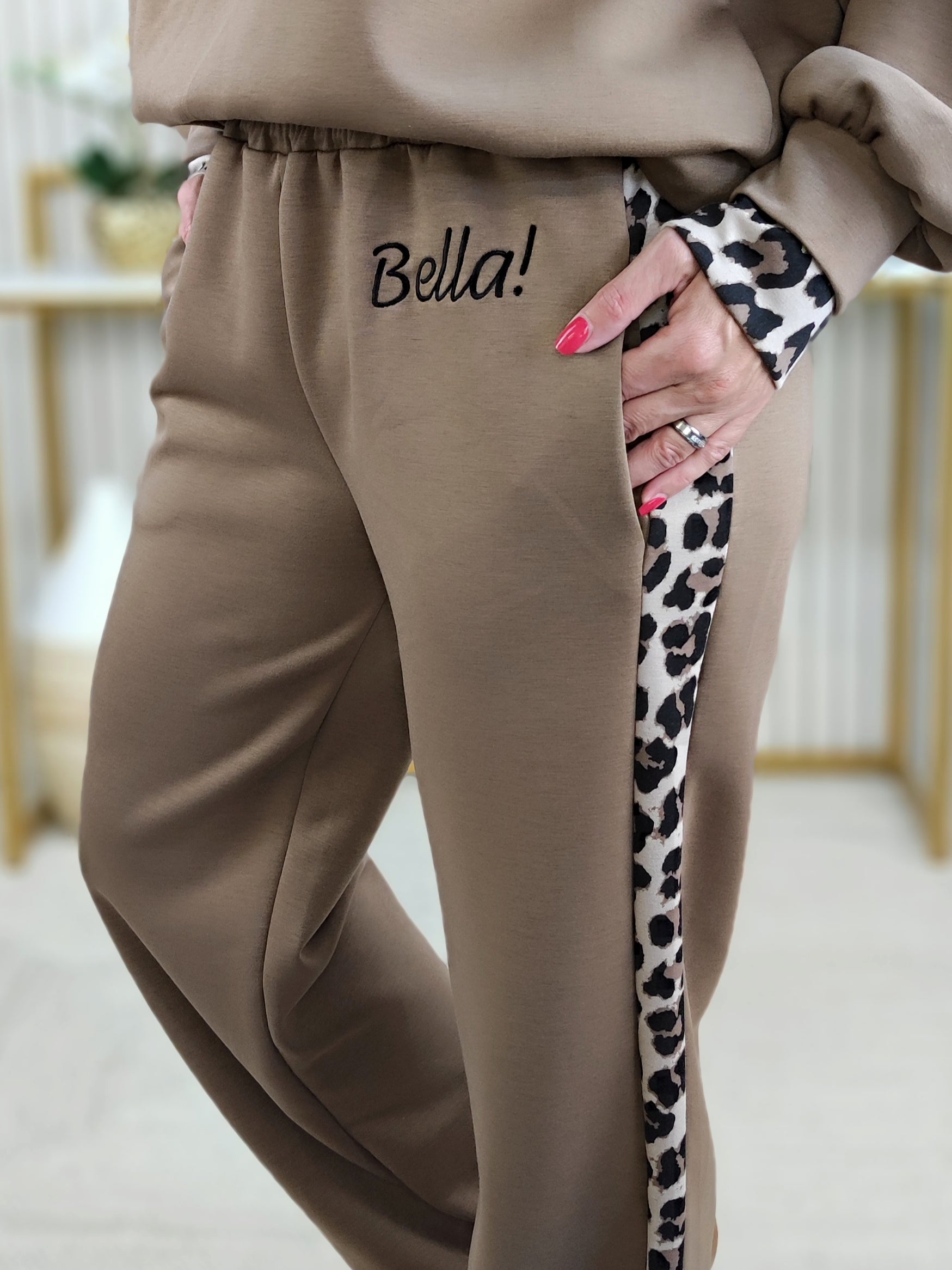 Sweat Hose "Ciao Bella" cappuccino (36-42/44)